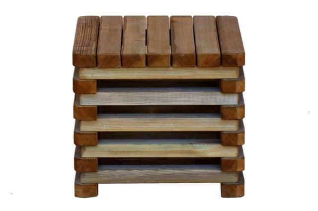 Mesa auxiliar de madera Relax marrón de 40x36x41 cm