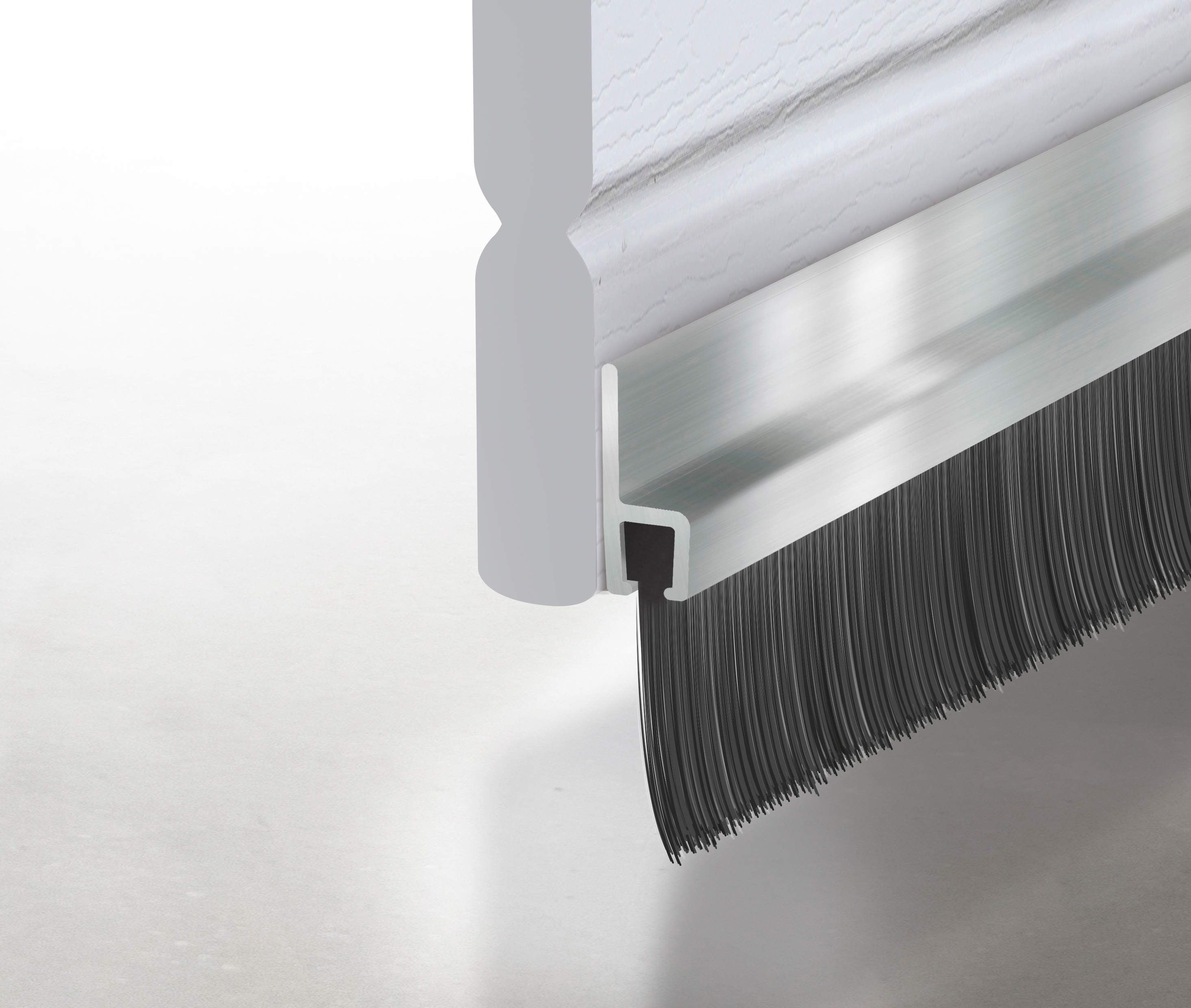 Burlete de puerta de garaje AXTON alu en color gris, 30 mm de espesor x 6 cm de altura x 250 cm de longitud. Perfil junta plano. Recortable. Tipo de instalación atornillar. - 7