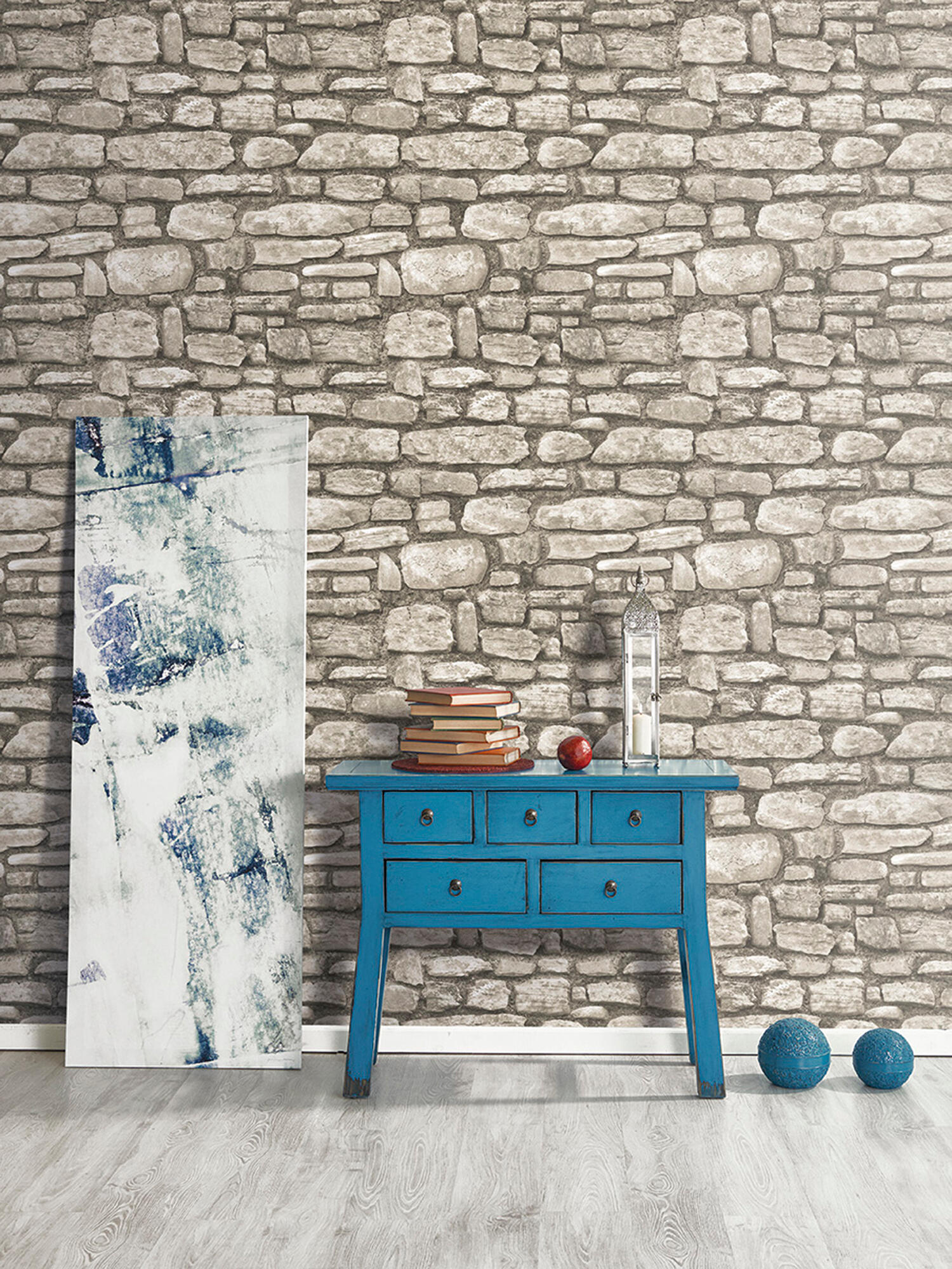 Papel pintado tnt aplicación cola en pared imitación material tnt eco 2061-2 piedra beige ich 53cmx10m limpìeza con paño húmedo