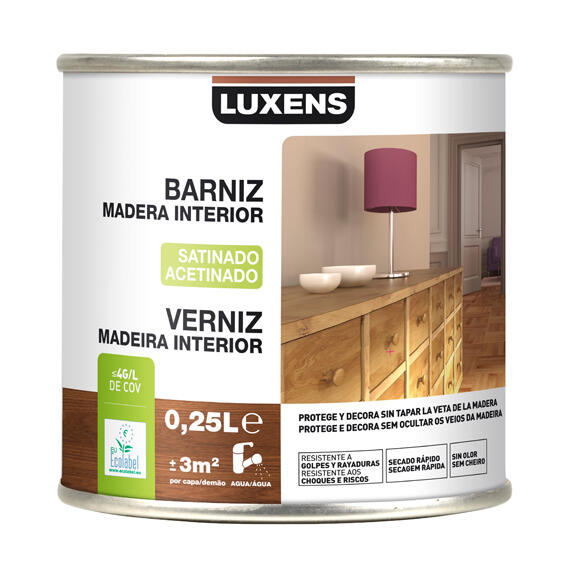 Barniz de interior LUXENS satinado incoloro 0,25L