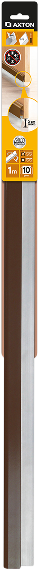Burlete de puerta interior AXTON goma en color marrón, 20 mm de espesor x 4.3 cm de altura x 100 cm de longitud. Perfil junta plano. Recortable. Tipo de instalación atornillar. - 5