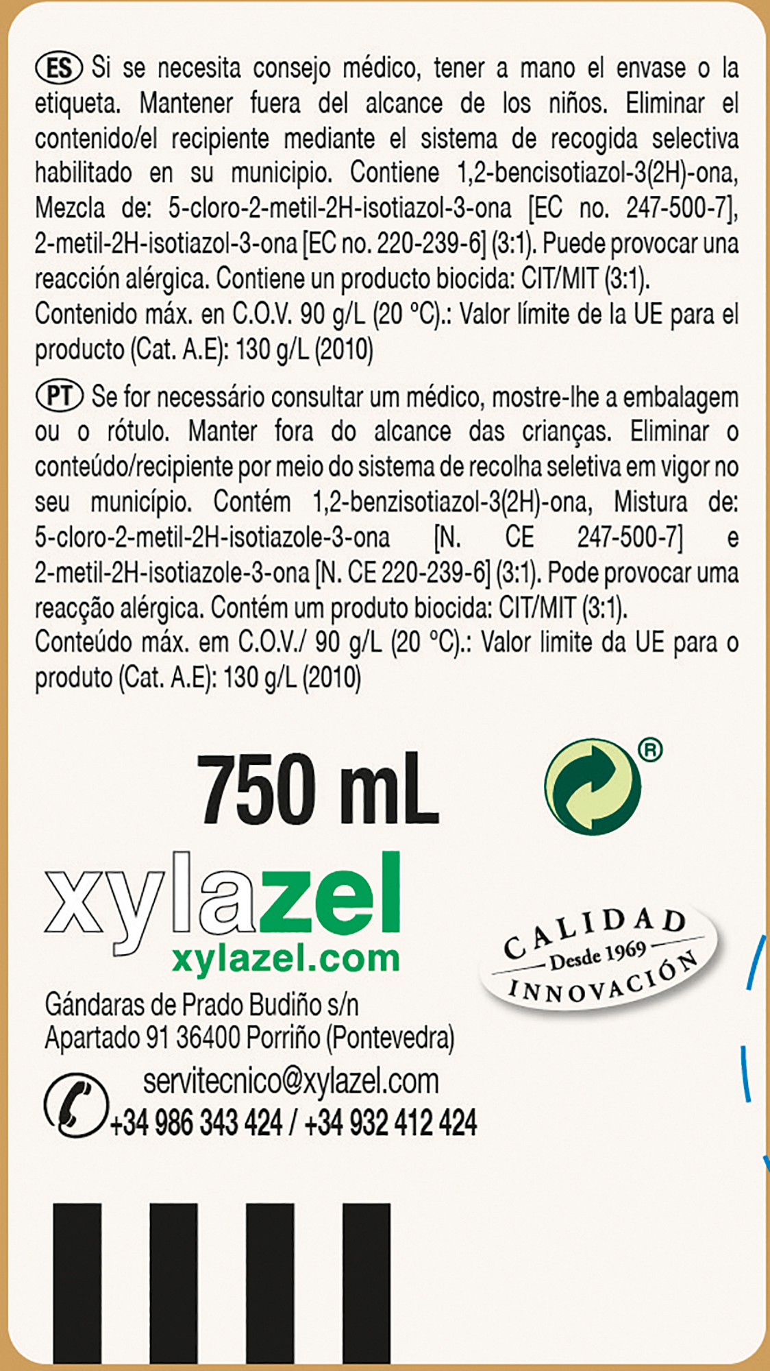 Barniz madera Xylazel teca mate 0,75L - 3