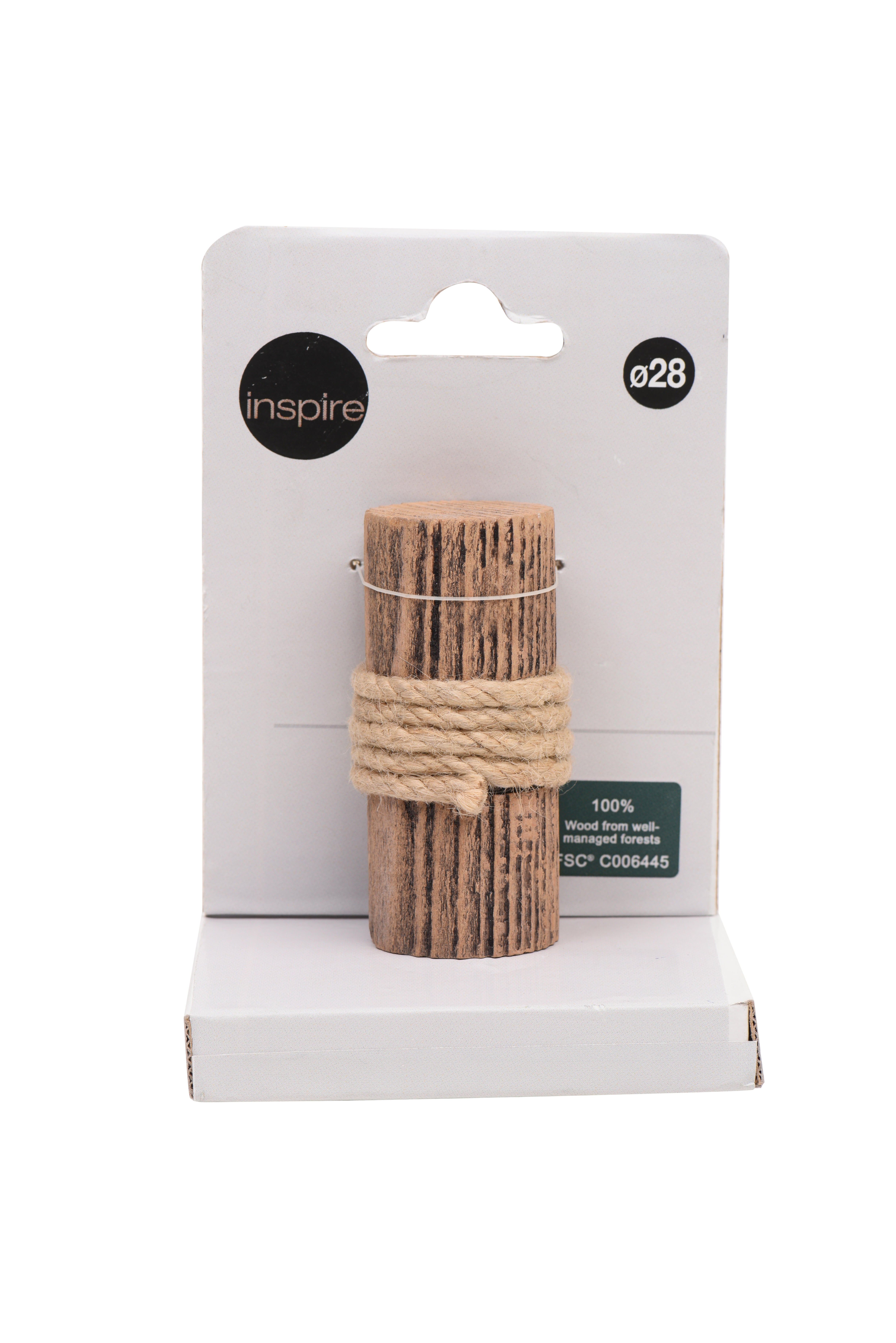 1 Terminal para barra de cortina Cilindro Nature INSPIRE madera roble para barra diámetro 28 mm - 4