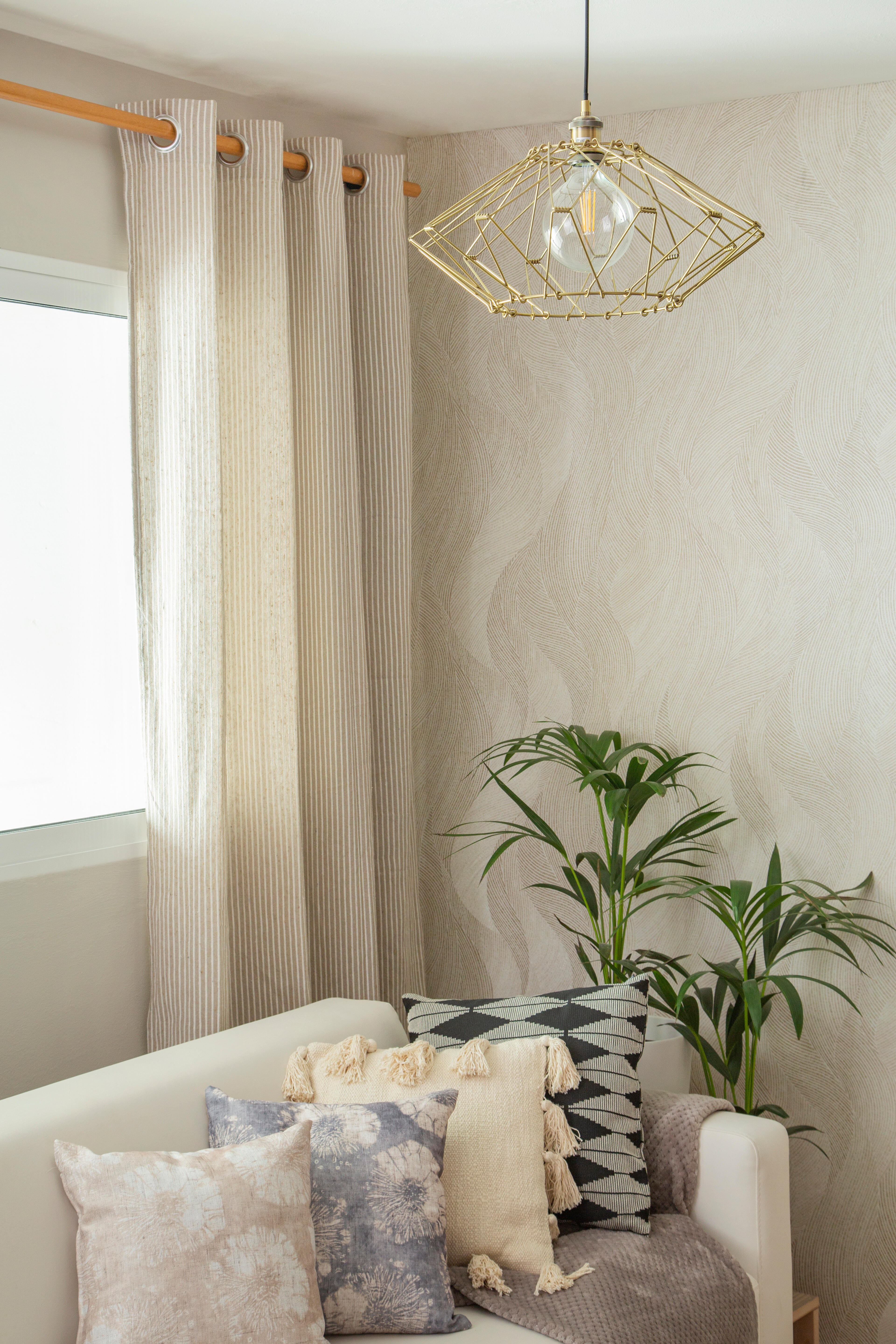 Papel de parede ONDAS BEGE DOURADO - 17