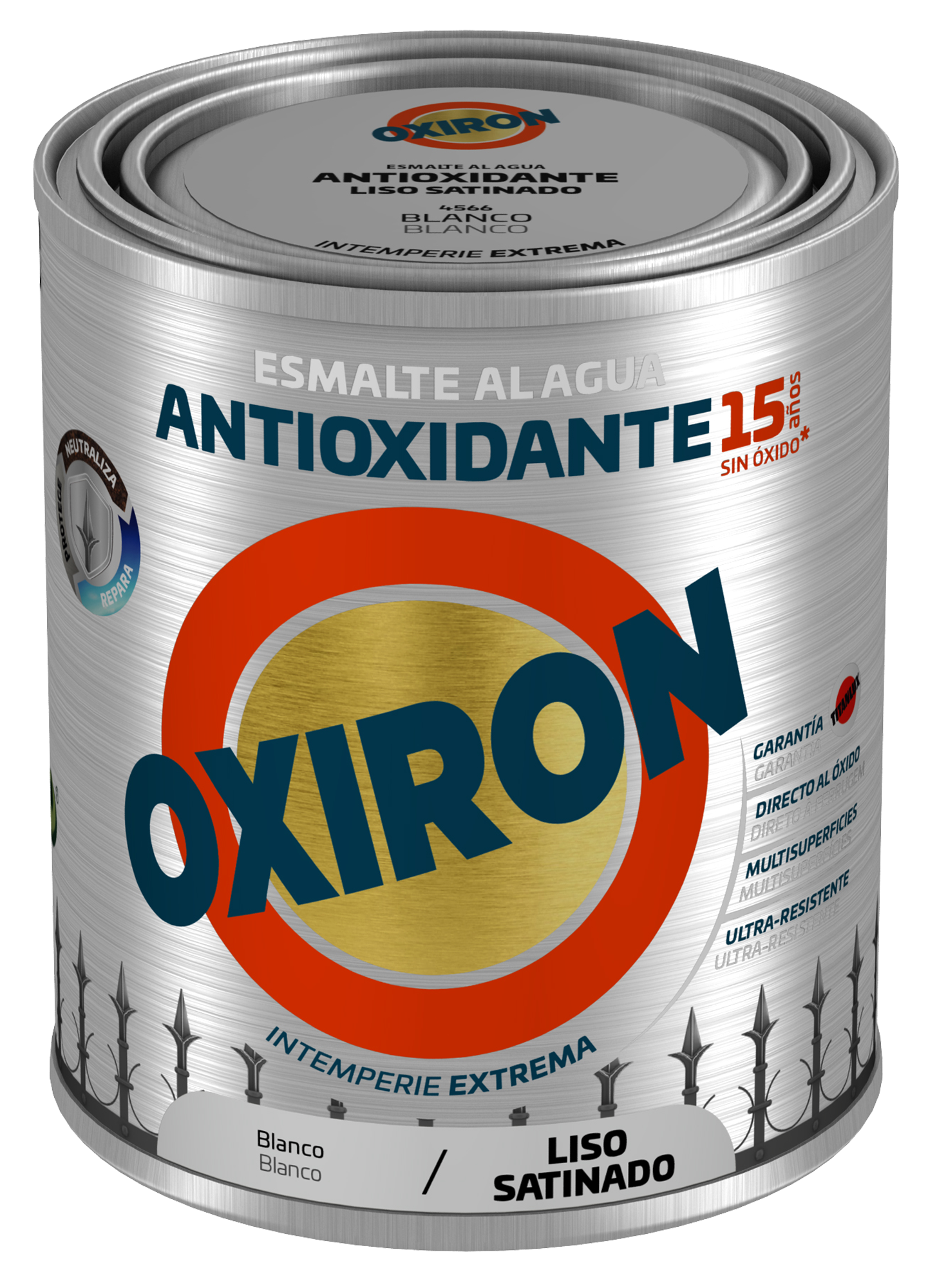 Pintura Oxiron Liso agua satinado 0,75L blanco - 2
