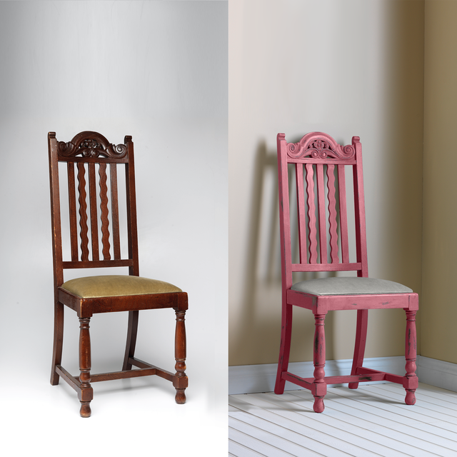 Antes e depois de uma cadeira