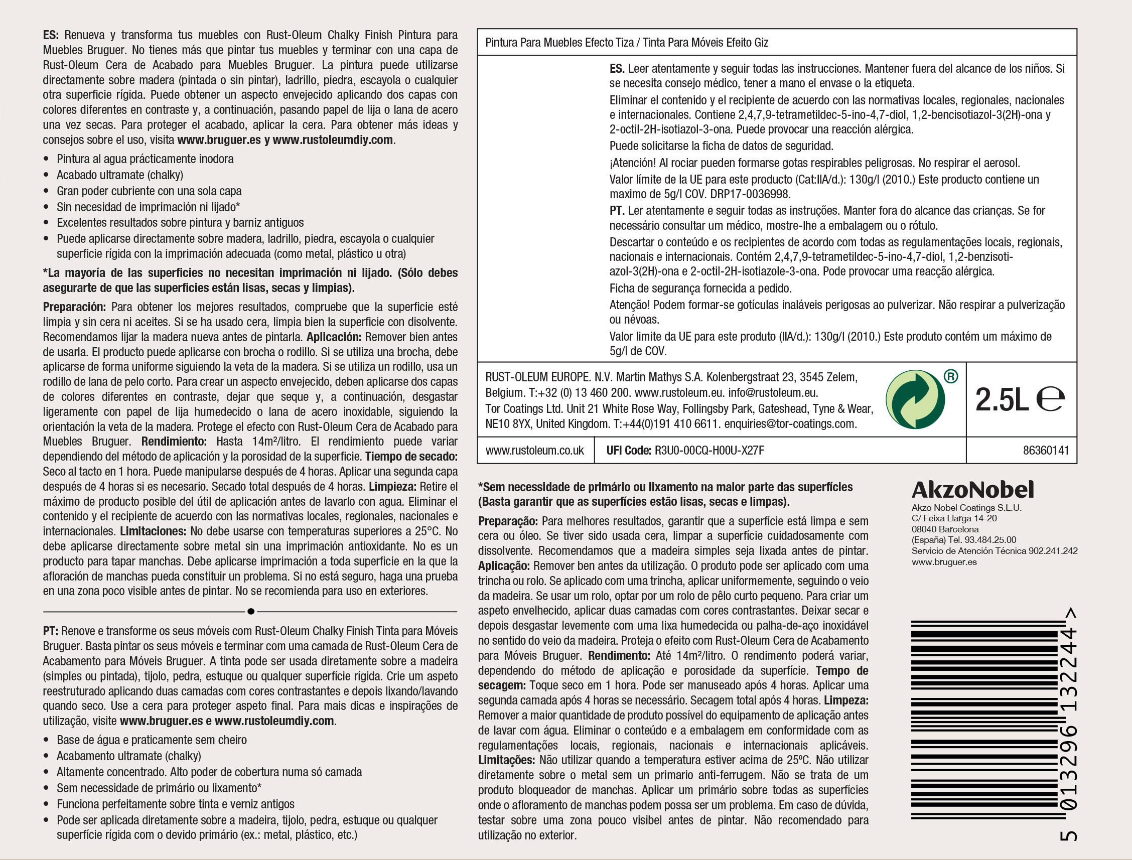 Pintura a la tiza CHALKY FINISH RUST-OLEUM 2.5 l blanco tiza - 5