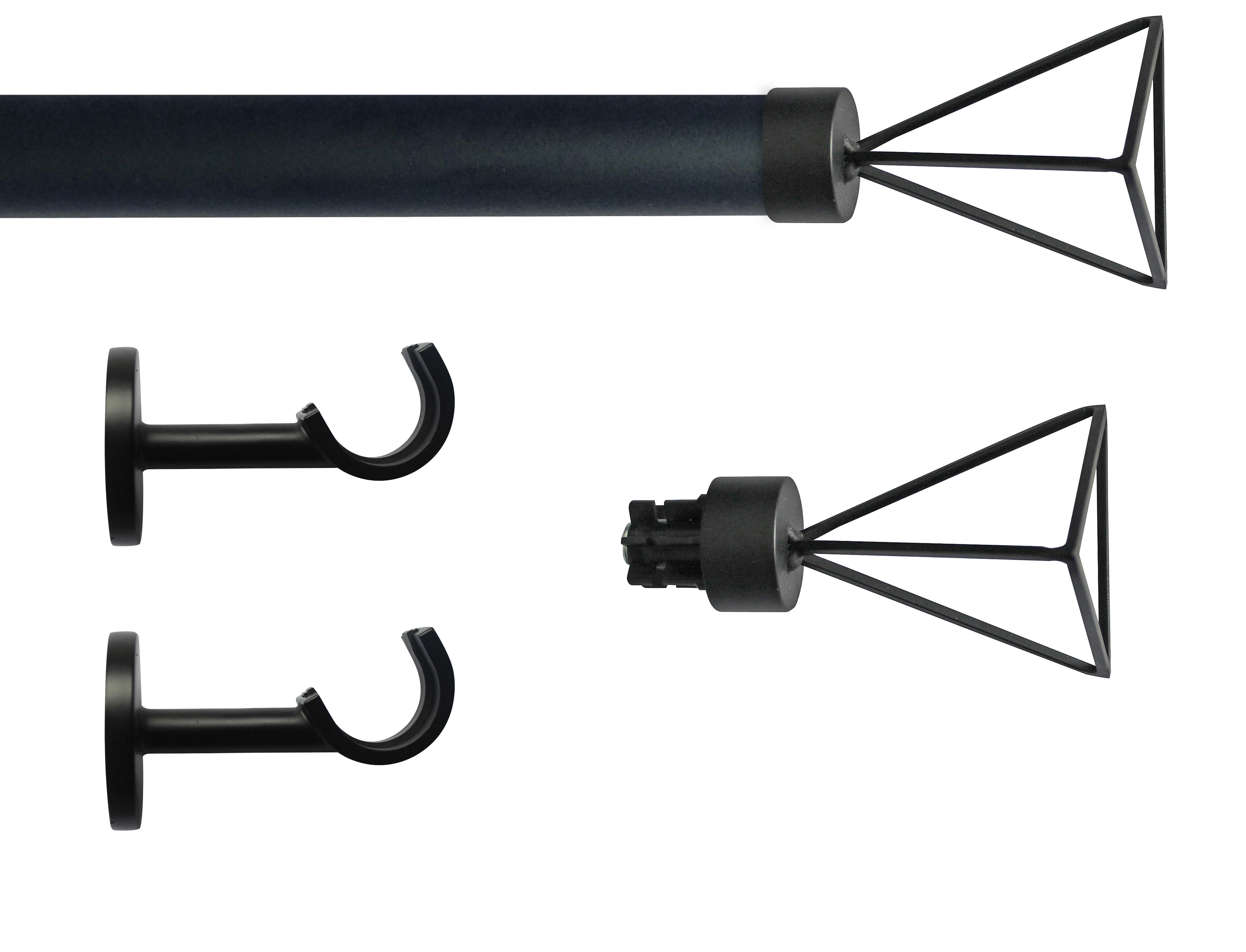 Set barra de metal diámetro 28mm negro a techo 2m inspire trapecio