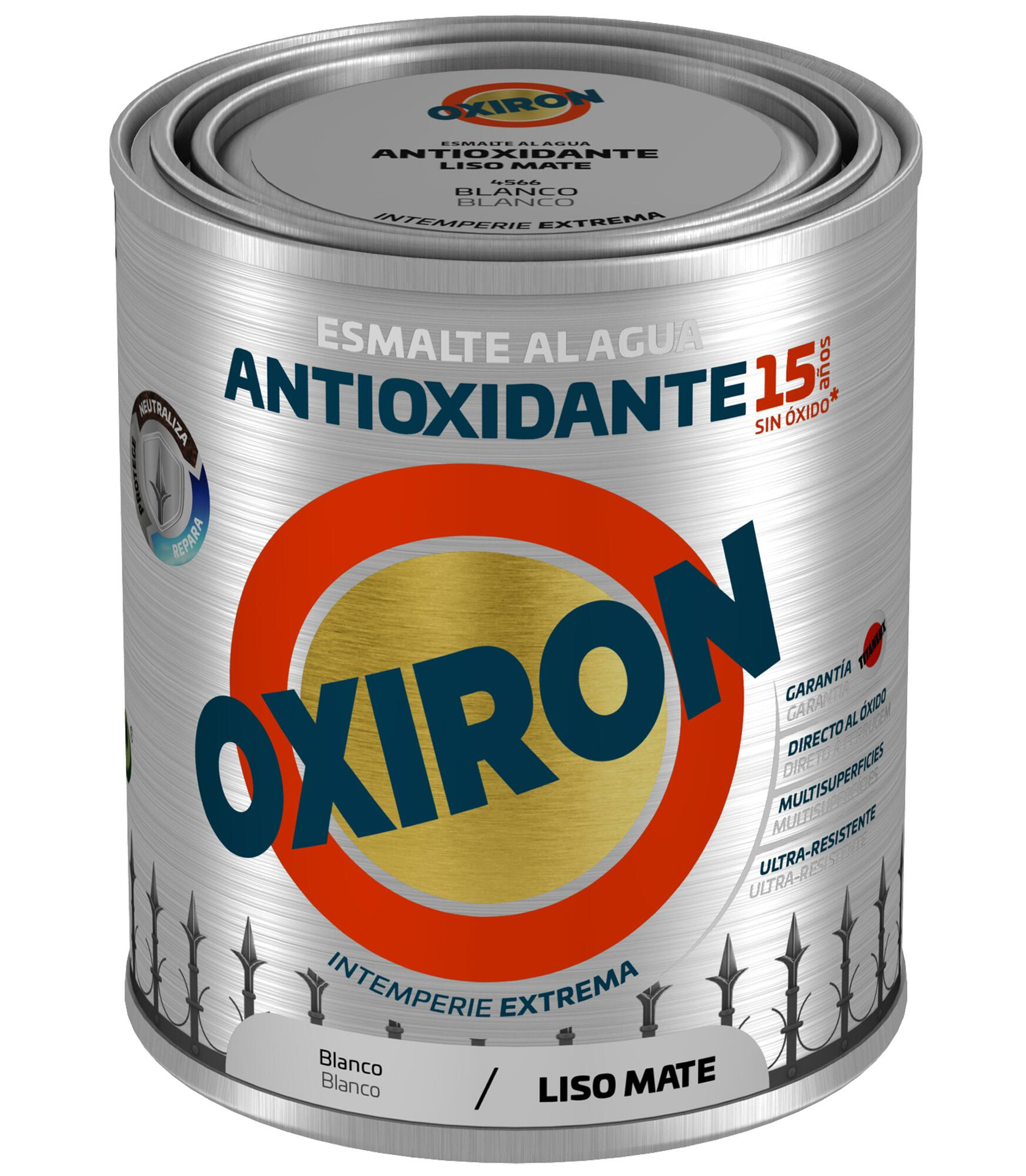 Pintura exterior color blanca para acero, aluminio, galvanizado, mobiliario de jardín OXIRON mate 750ML base agua aplicación directa sobre el óxido - 2