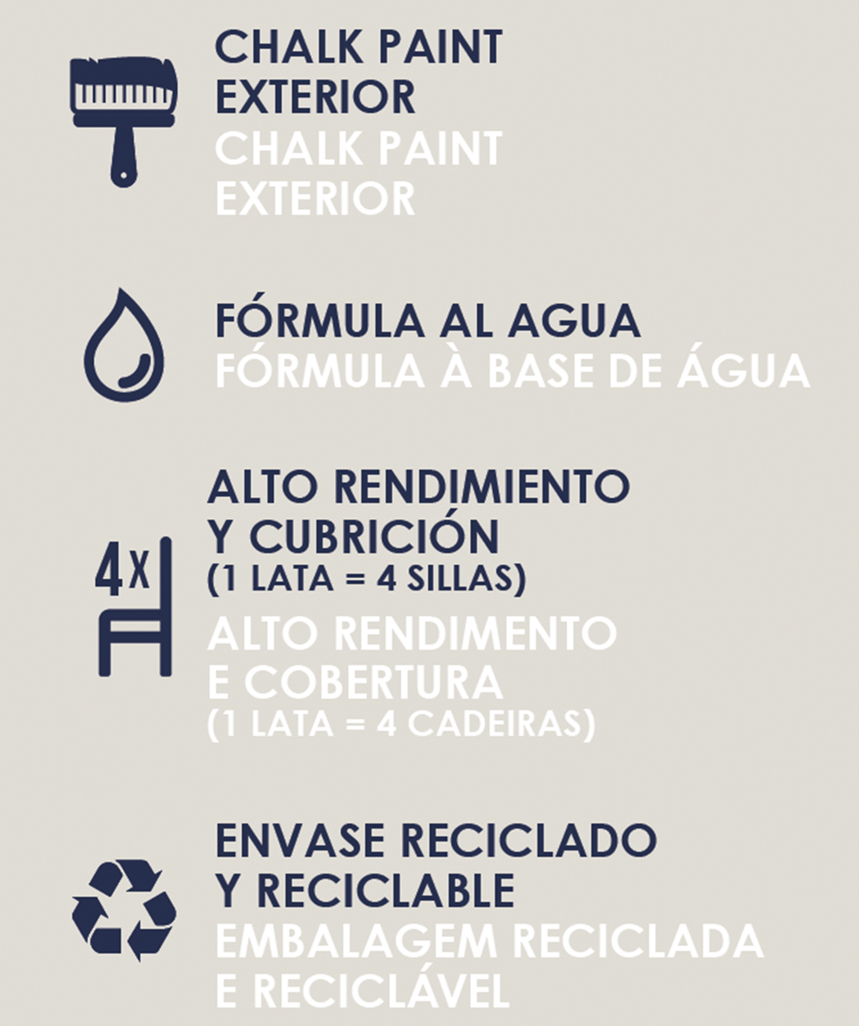 Pintura a la tiza exterior La Pajarita 750ml ceniza - 4