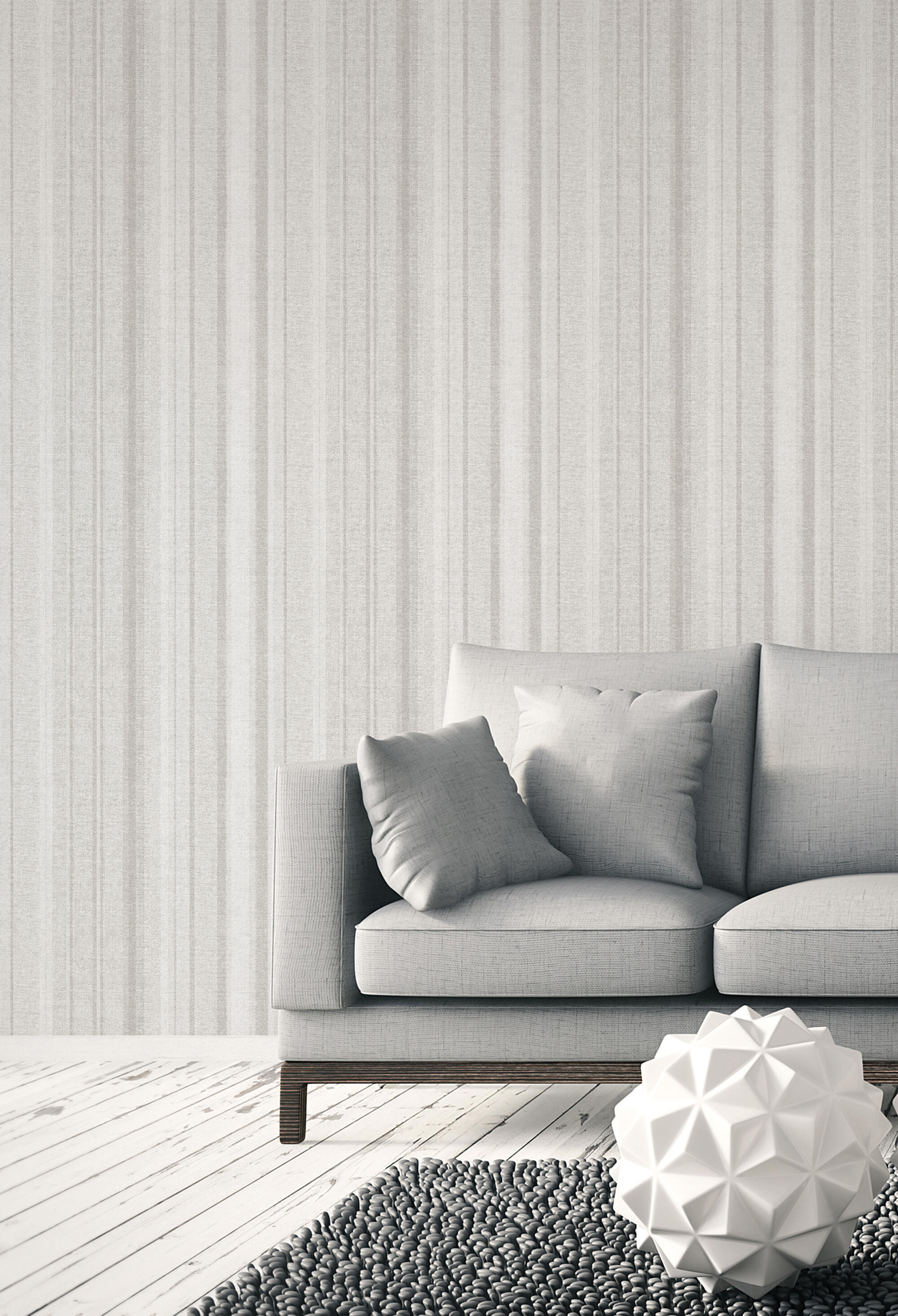 Papel pintado raya 2302 gris