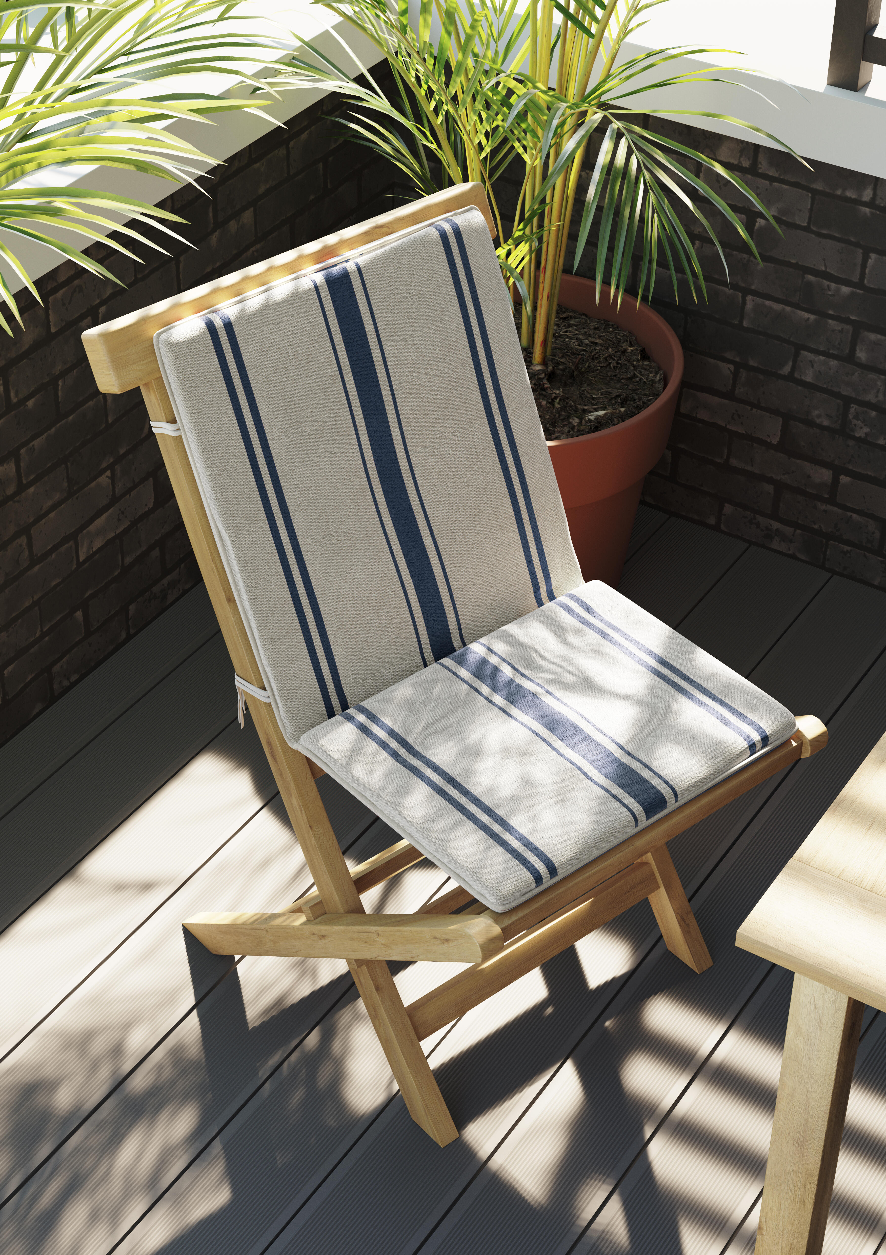 Almofada para cadeira ENCOSTO RISCAS AZUL - 3