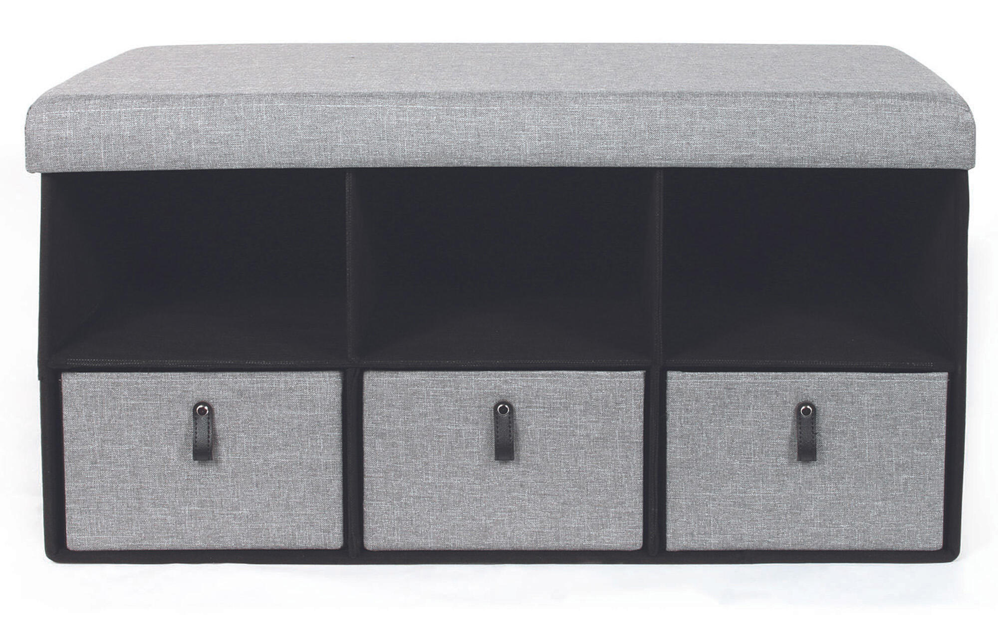 Baúl pie de cama con zapatero color gris claro 76x38x38 cm (anchoxaltoxfondo)