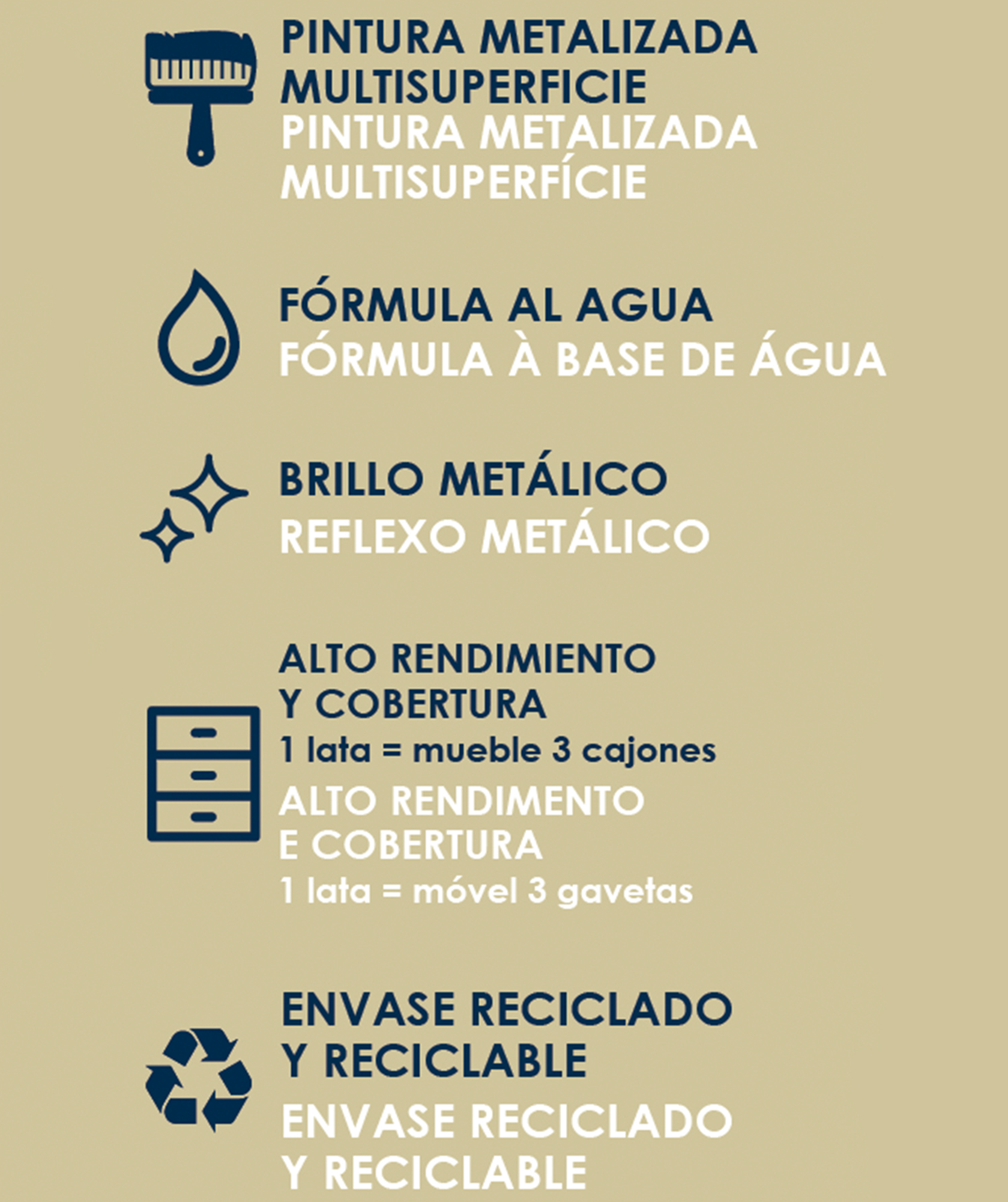 Pintura metalizada La Pajarita 500ml champagne - 3