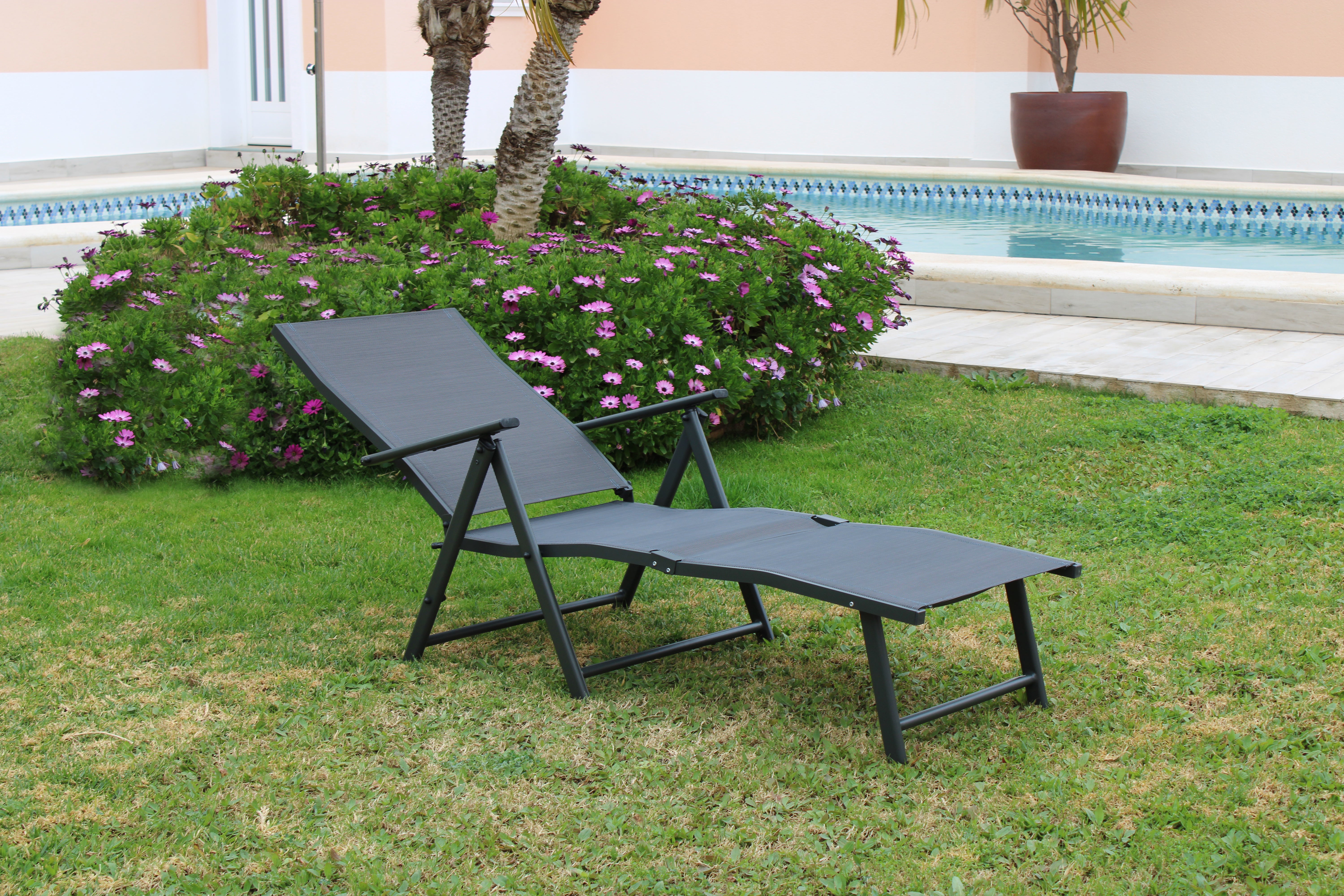 Tumbona de aluminio indigo antracita