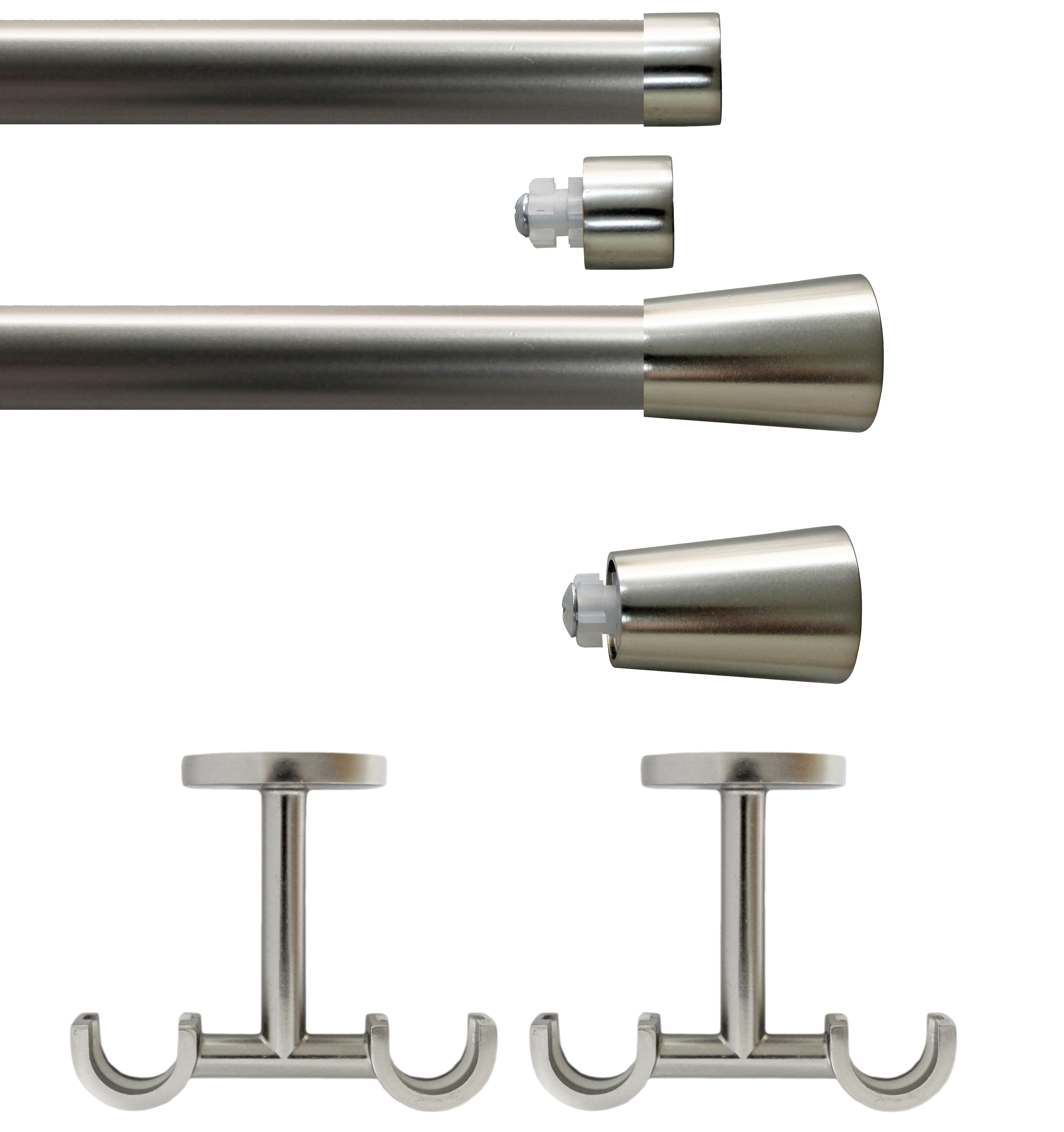 Set 2 barras de metal diámetro 20mm cromo a techo 2.5m inspire copa