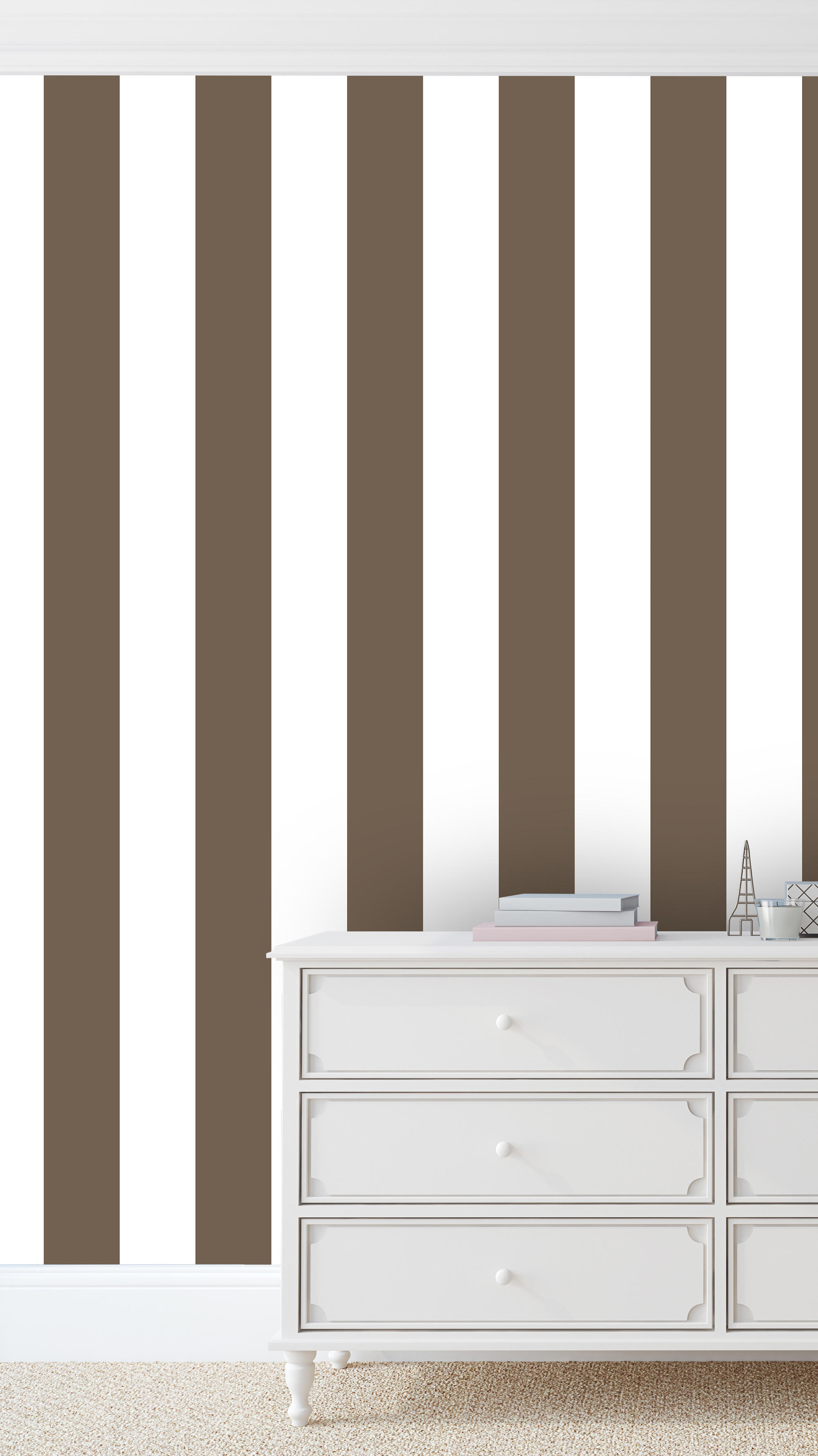 Papel pintado raya 2322 marrón vinelus cmx10.05m limpìeza con paño húmedo