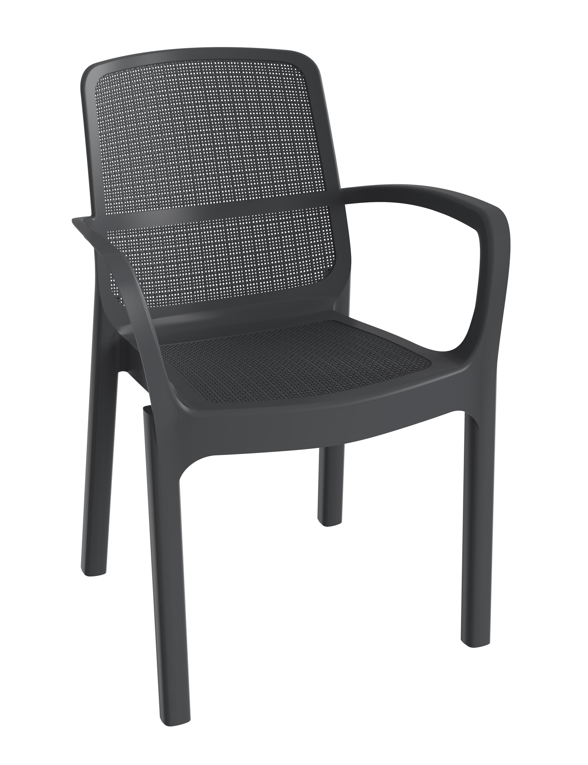 silla de exterior de resina sirolo antracita