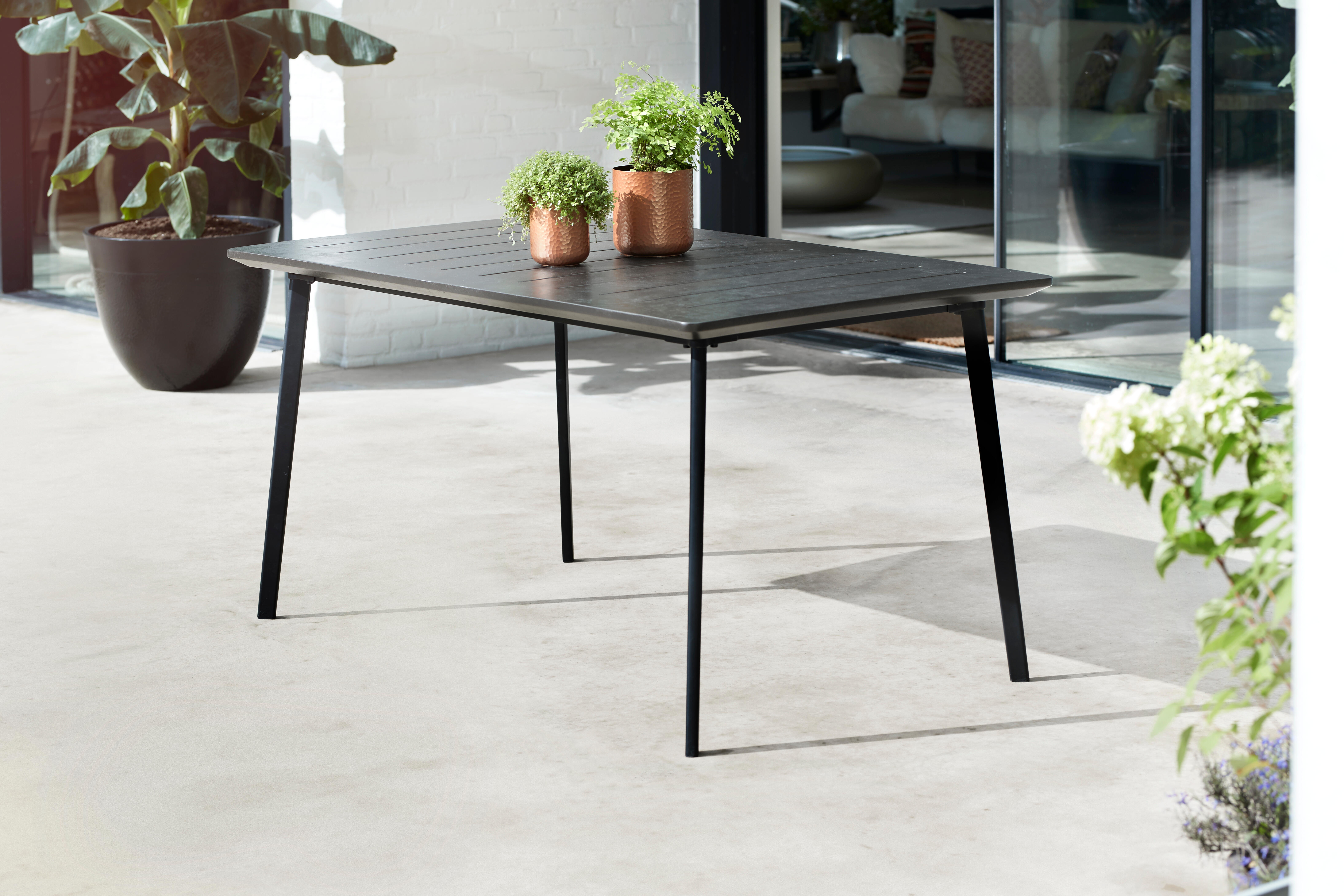 Tavolo da pranzo per giardino Metalea KETER struttura e superficie in resina grigio per 6 persone 146x90cm - 3