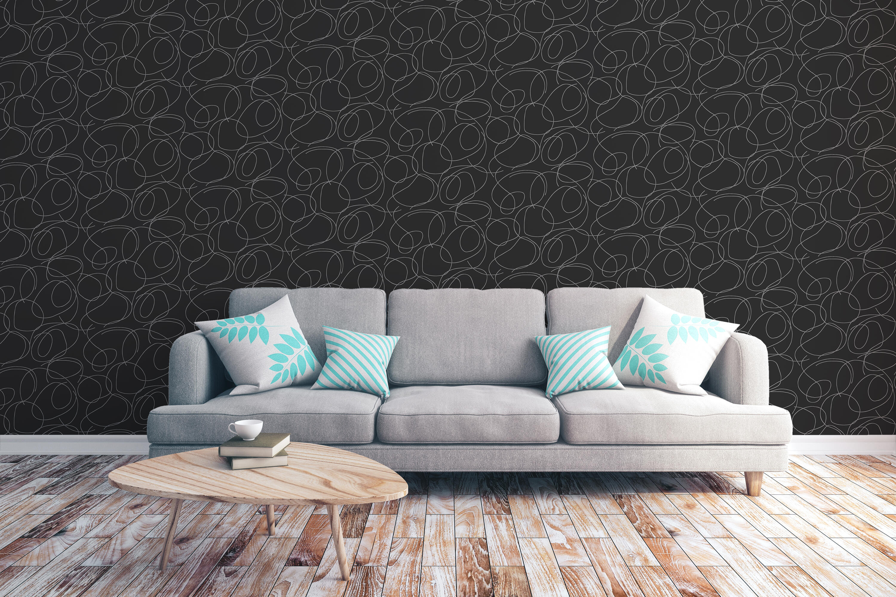 Papel pintado vinílico círculos 5002 gris 0,53x10 metros