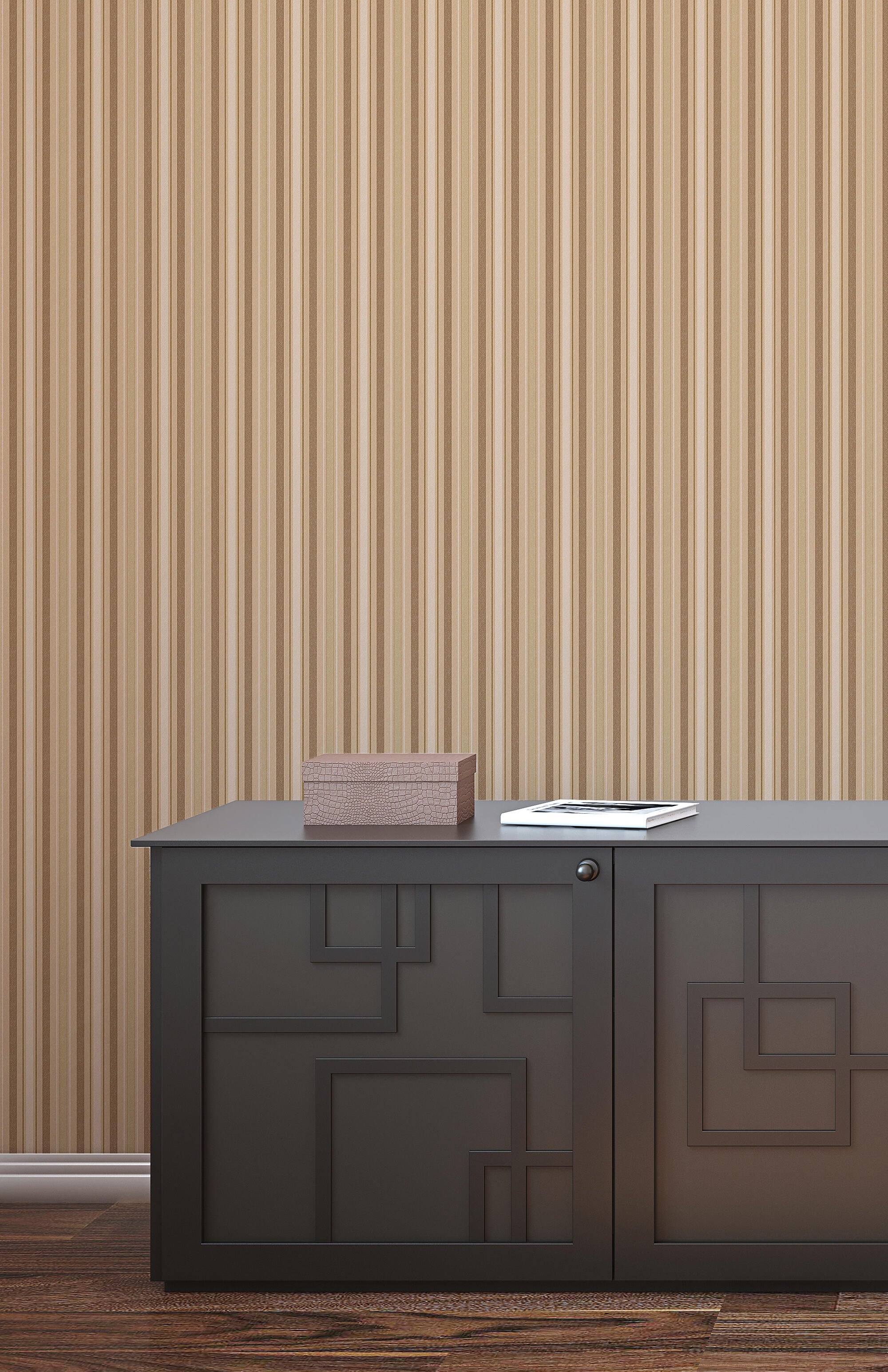 Papel pintado vinilo aplicación cola en pared raya 2362 marrón vinelus cmx10.05m limpìeza con paño húmedo