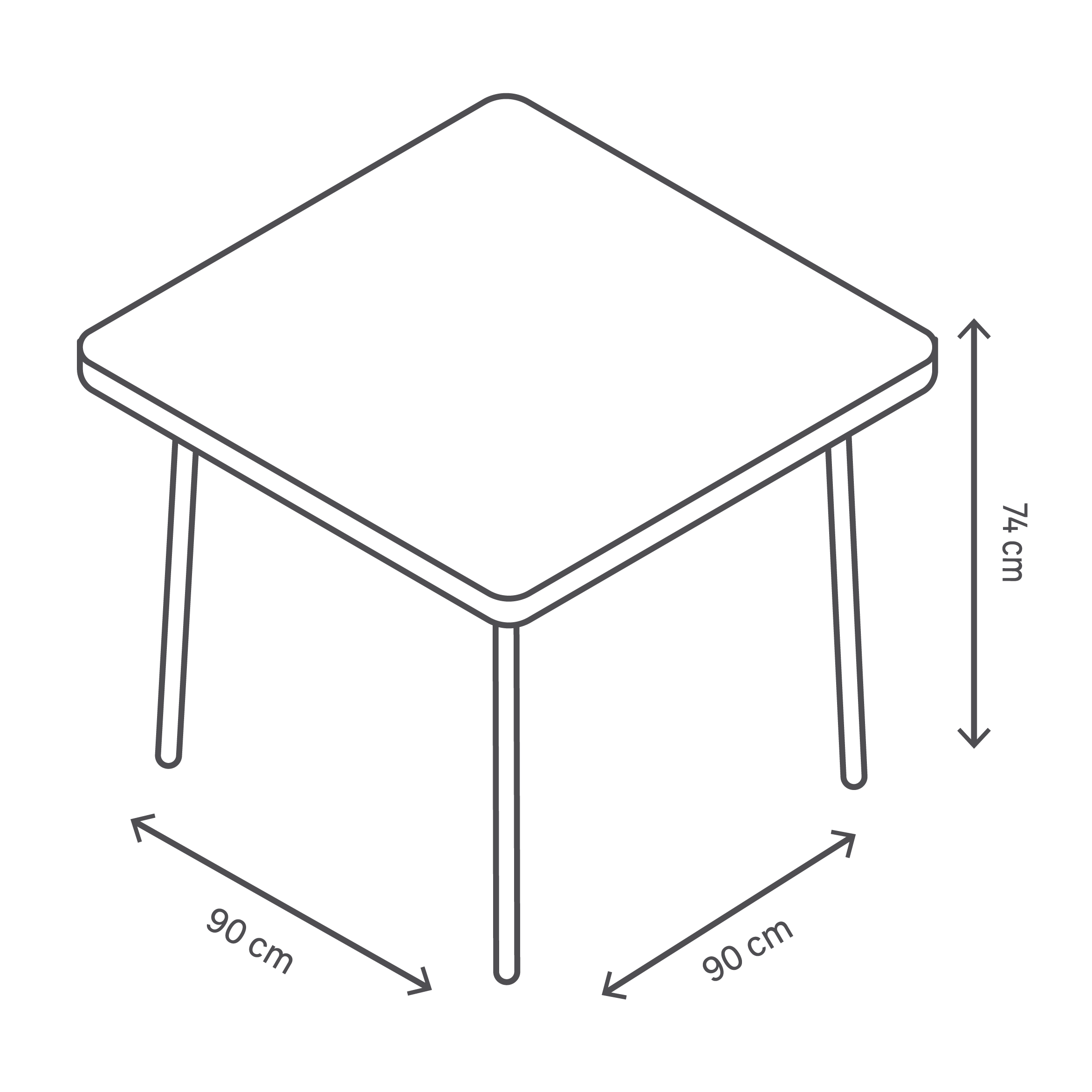 Mesa de jardín de comedor de polipropileno Noa blanco de 90x74x90 cm - 2