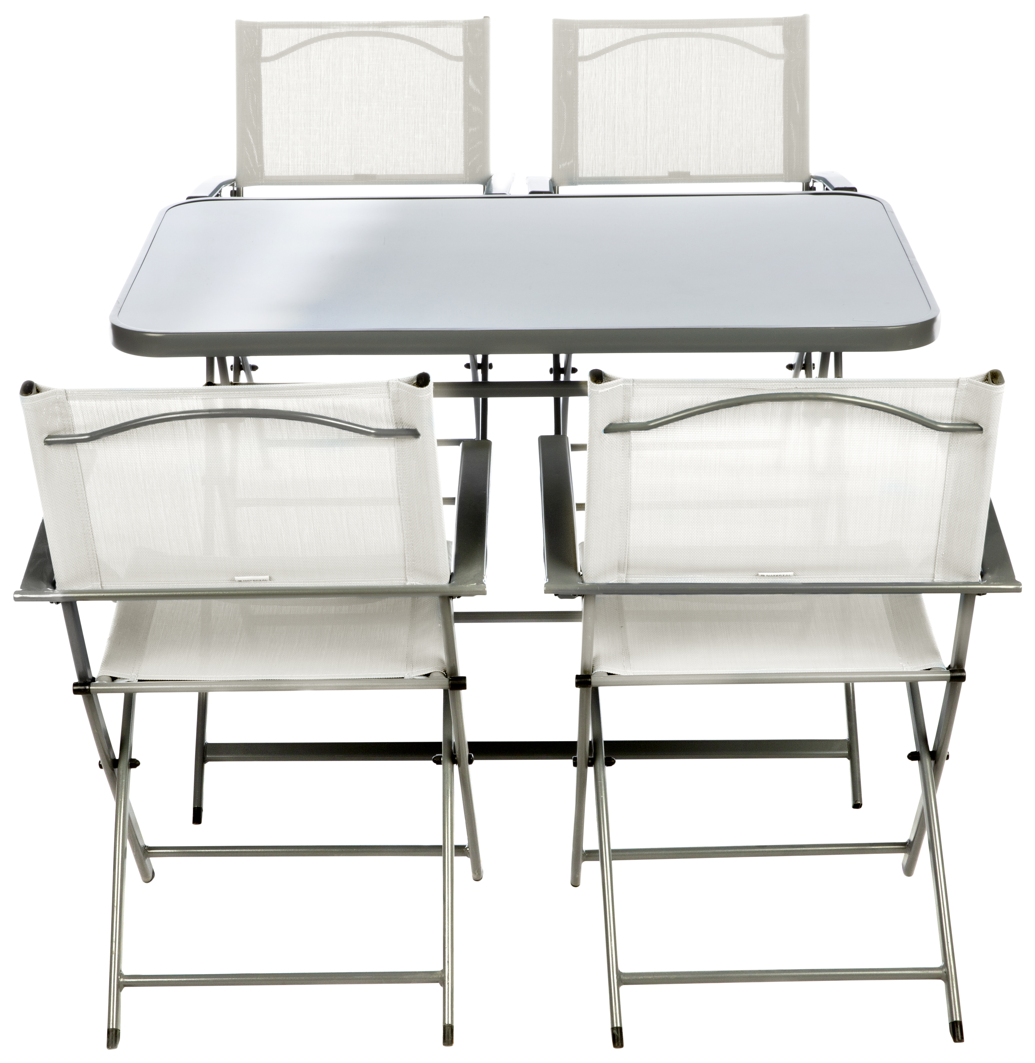 Mesa de jardín plegable de acero Emys gris de 70x110x72 cm - 32