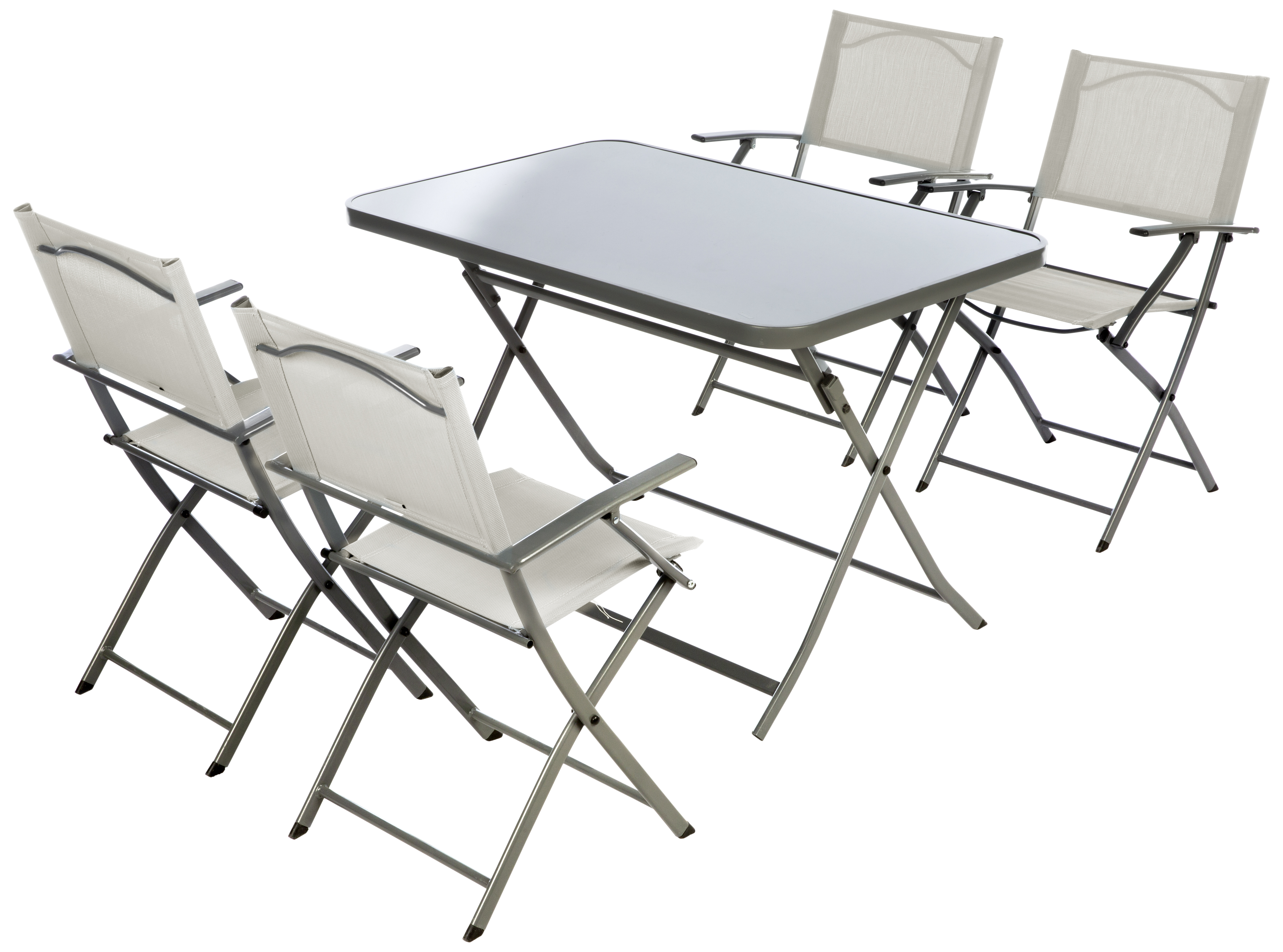 Mesa de jardín plegable de acero Emys gris de 70x110x72 cm - 14