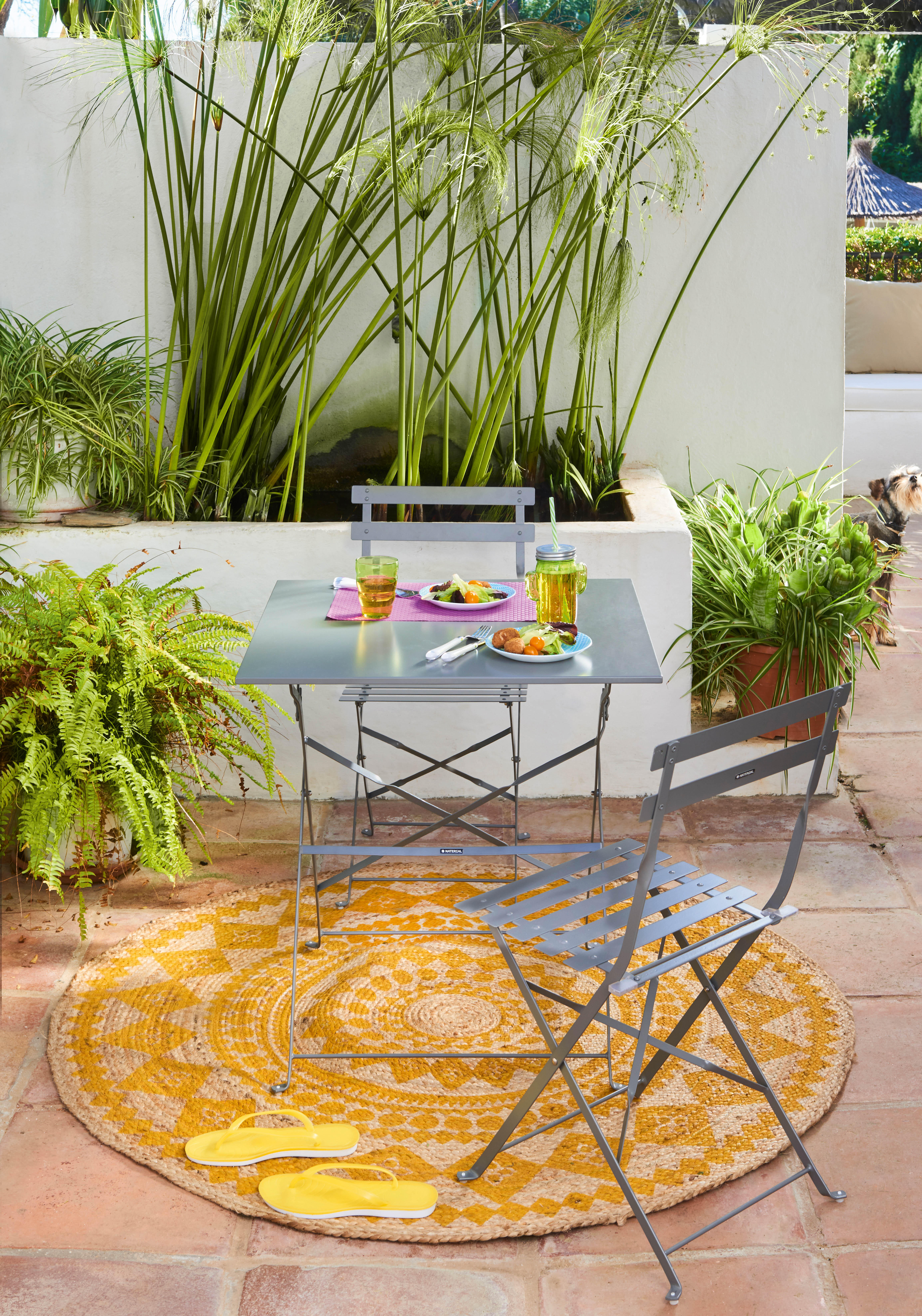 Mesa de metal NATERIAL FLORA 70X70CM ANTRACITE - 5