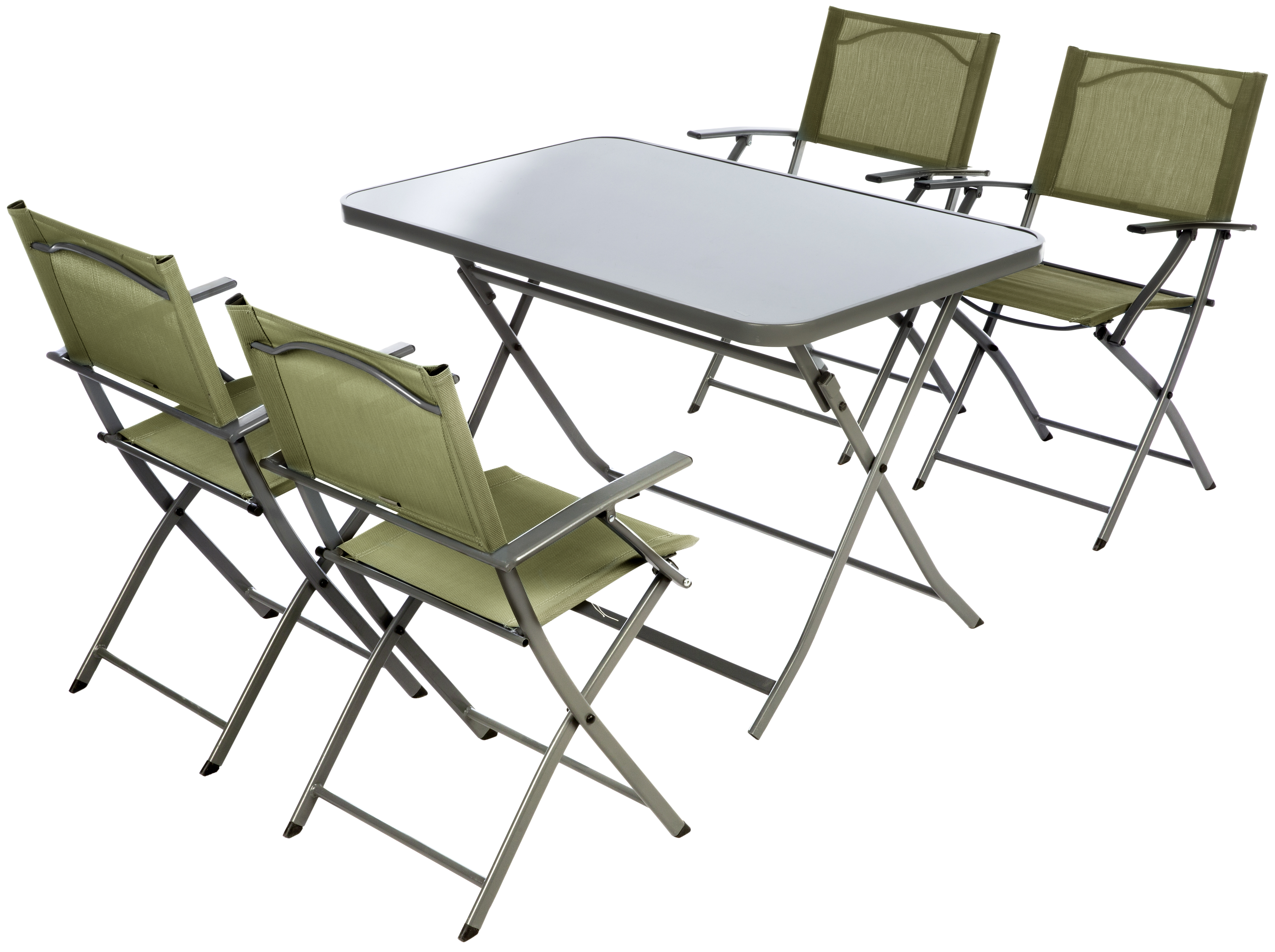 Mesa de jardín plegable de acero Emys gris de 70x110x72 cm - 13