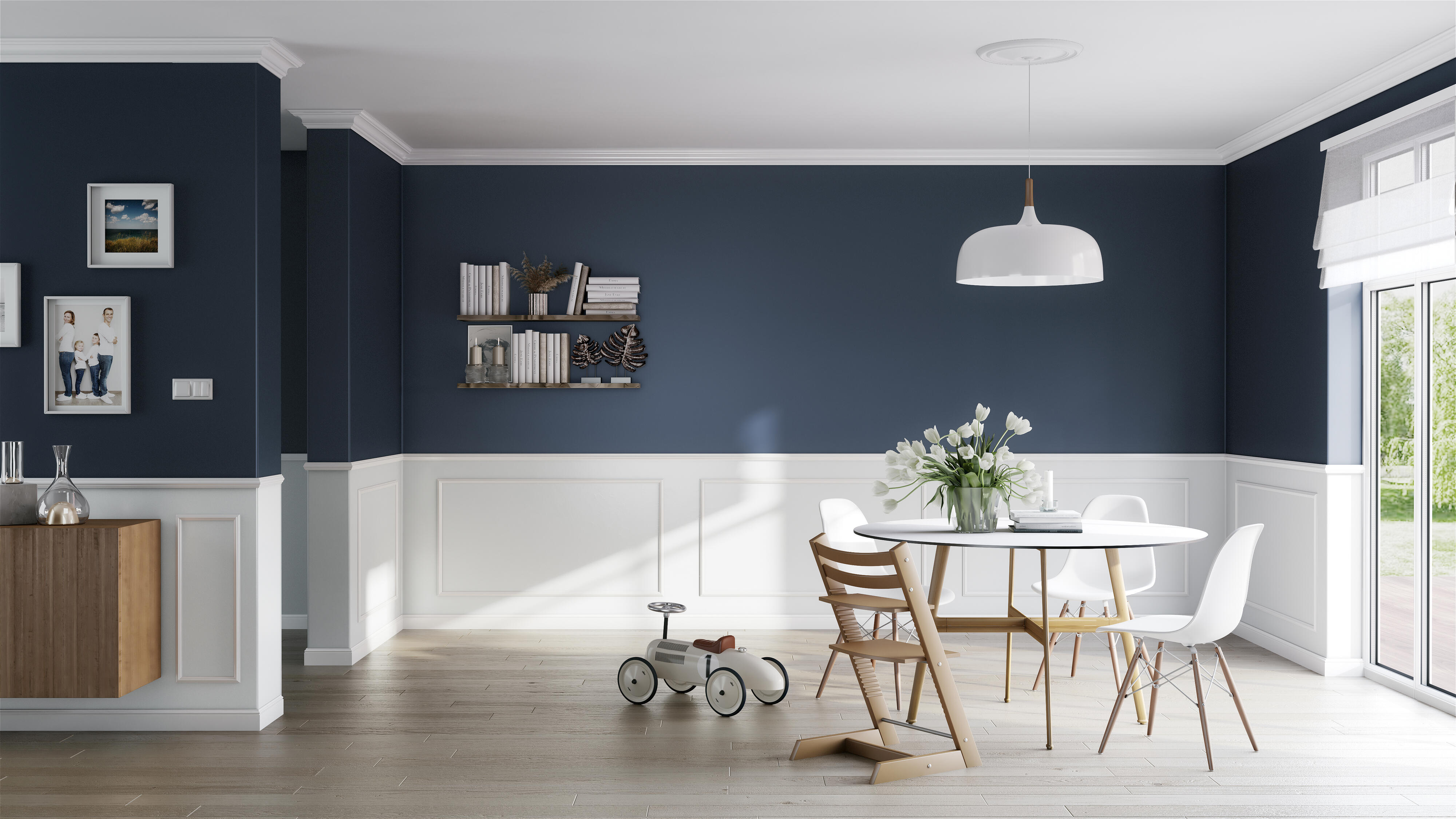 Moldura collarin de poliestireno crudo 40x20 mm x 2,0 m (ancho x grueso x largo) - 15