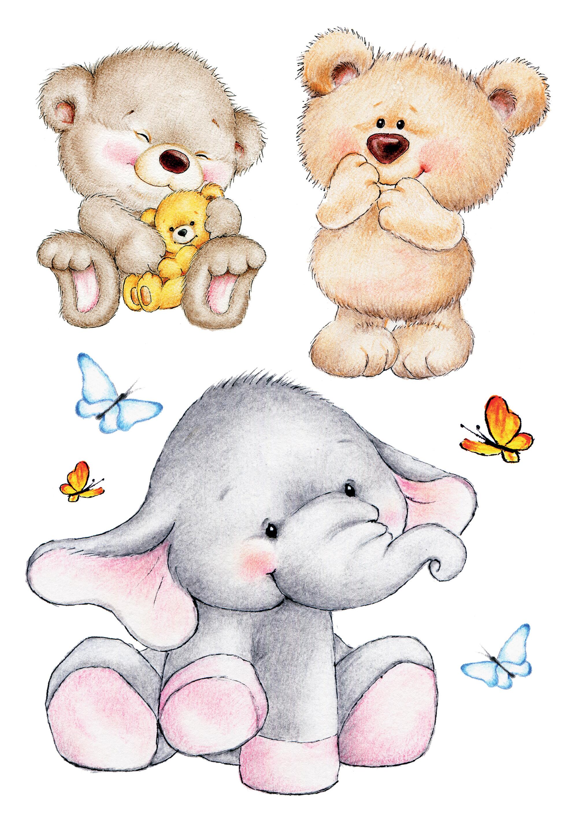 Sticker Wall Cute Animals 47x68 cm multicolore - 4