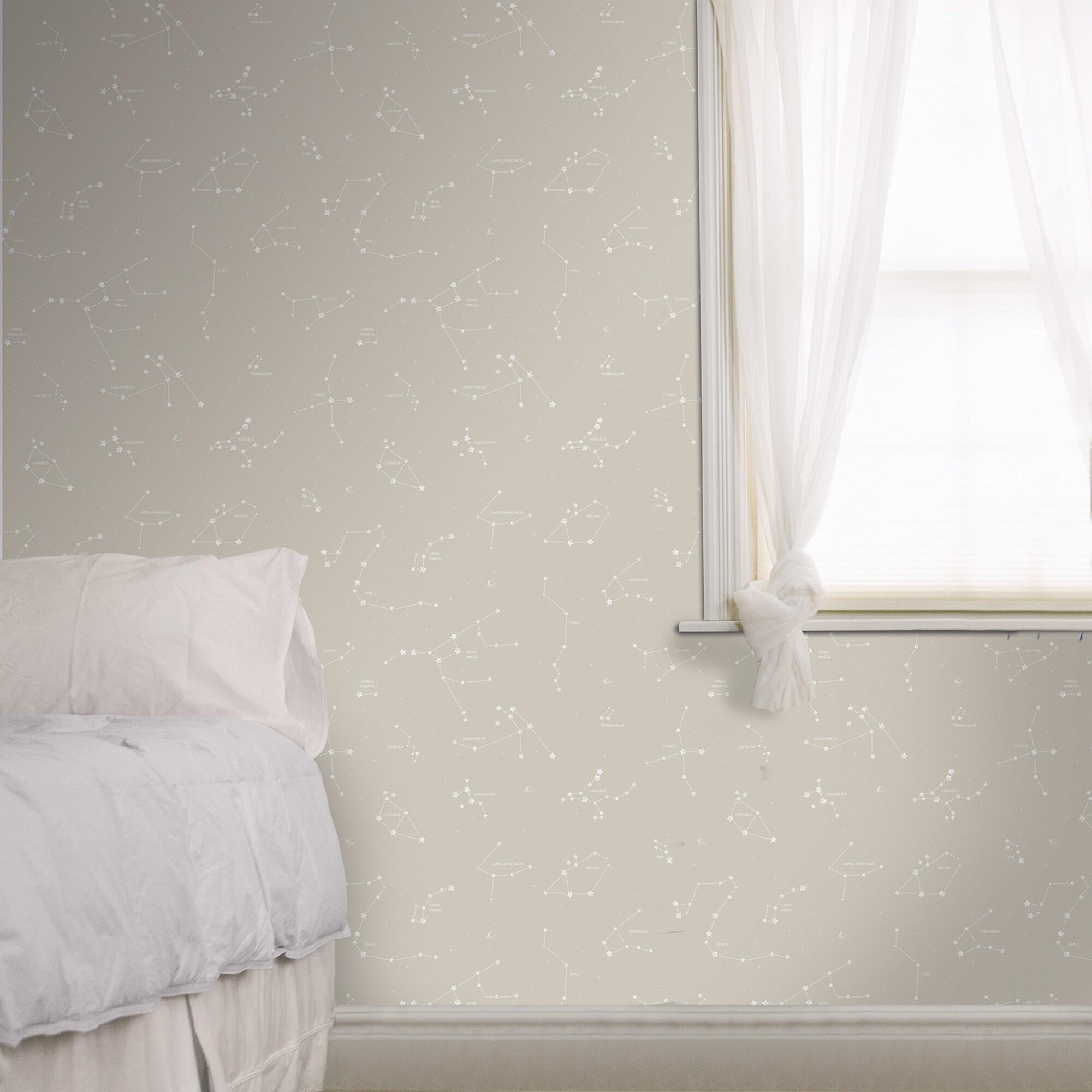 Papel pintado tapiz aplicación cola en papel naturaleza constelacion gris ich 53cmx10.05m