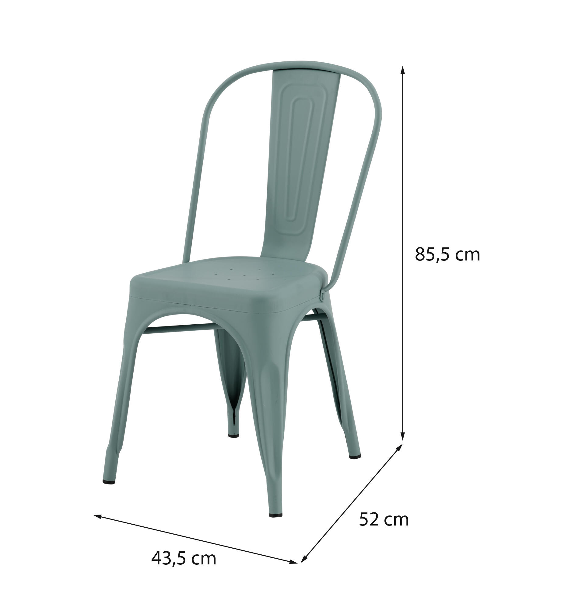 Cadeira de metal SOHO AZUL AQUA - 13