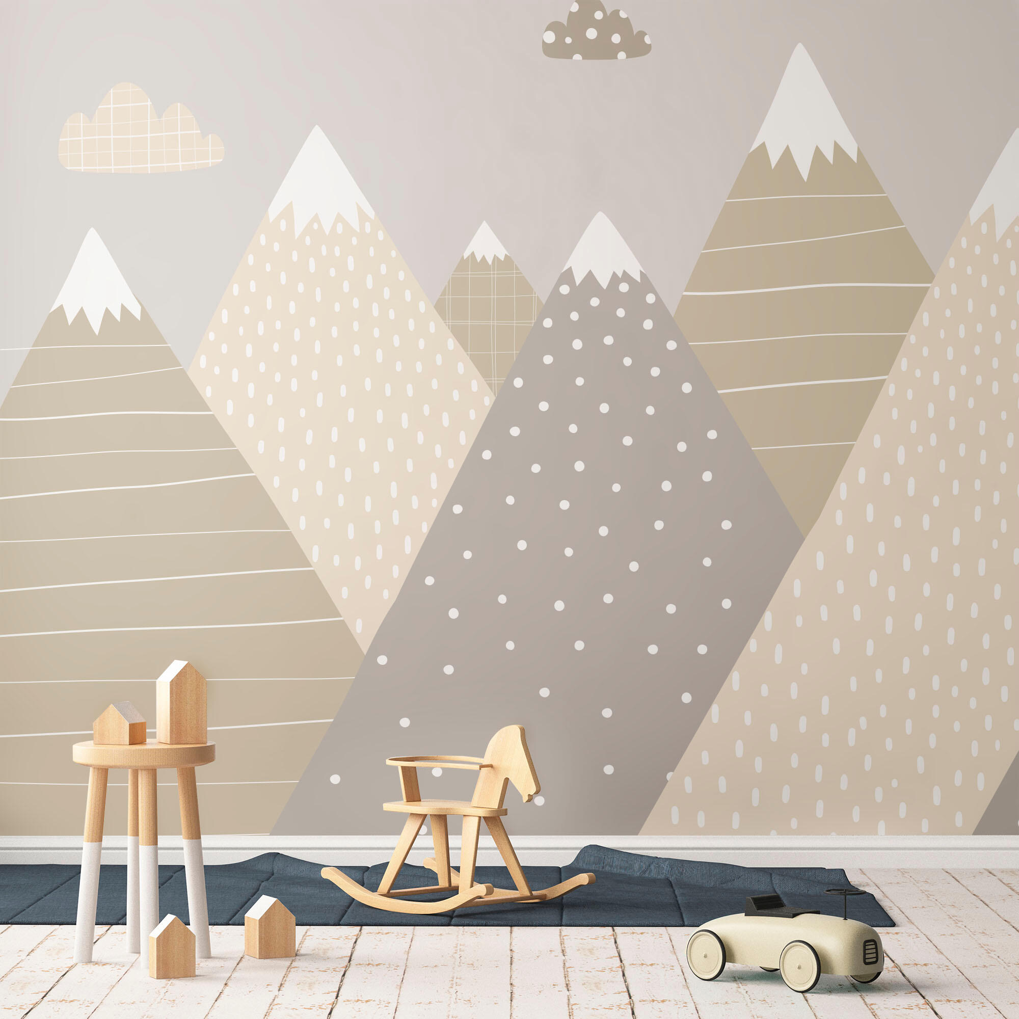 Mural textil infantil climb marrón de 193 x 260 cm motif