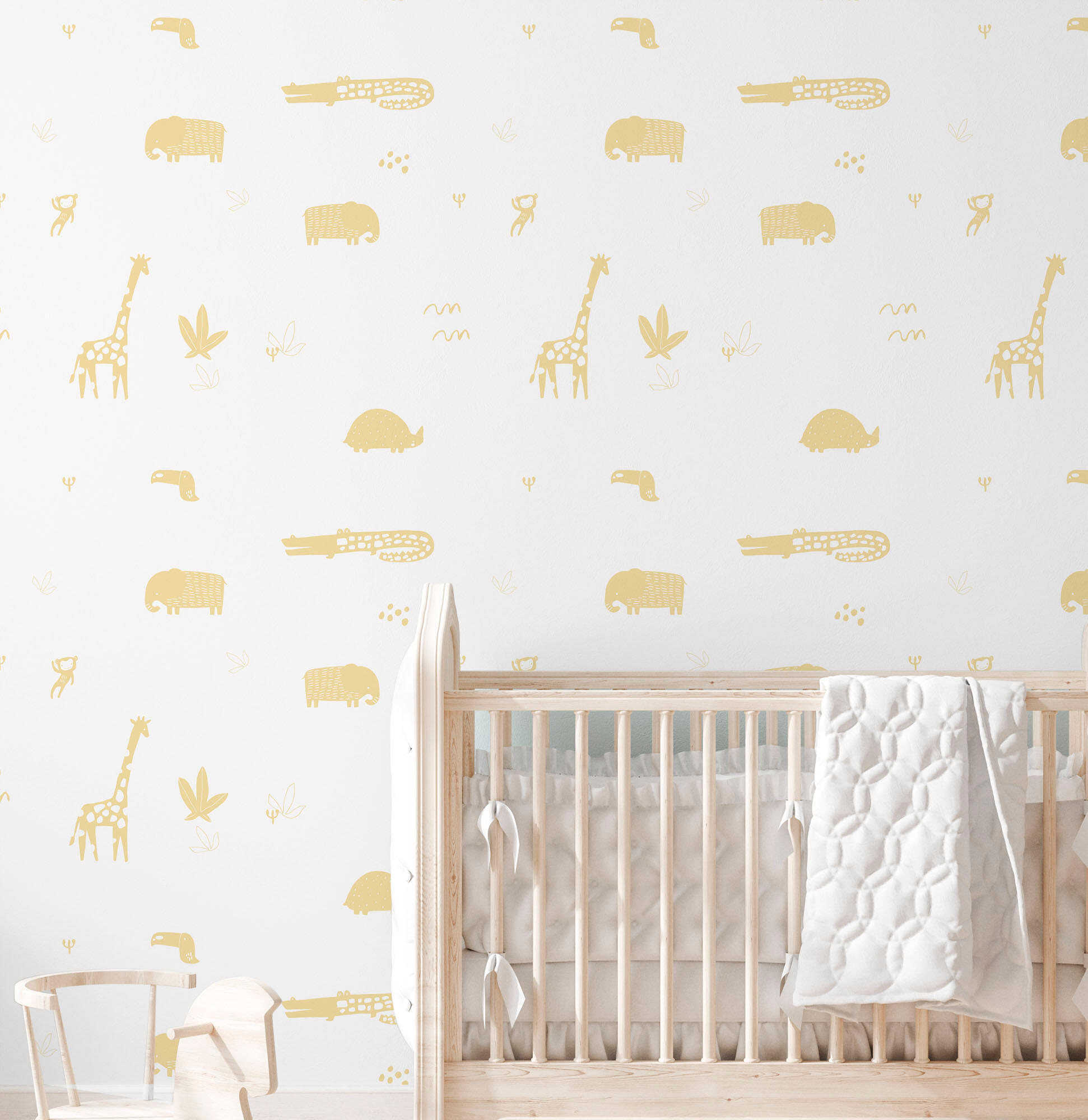 Papel pintado tnt adhesivo animales amarillo motif 129cmx2.6m lavable apto para cocinas o baños