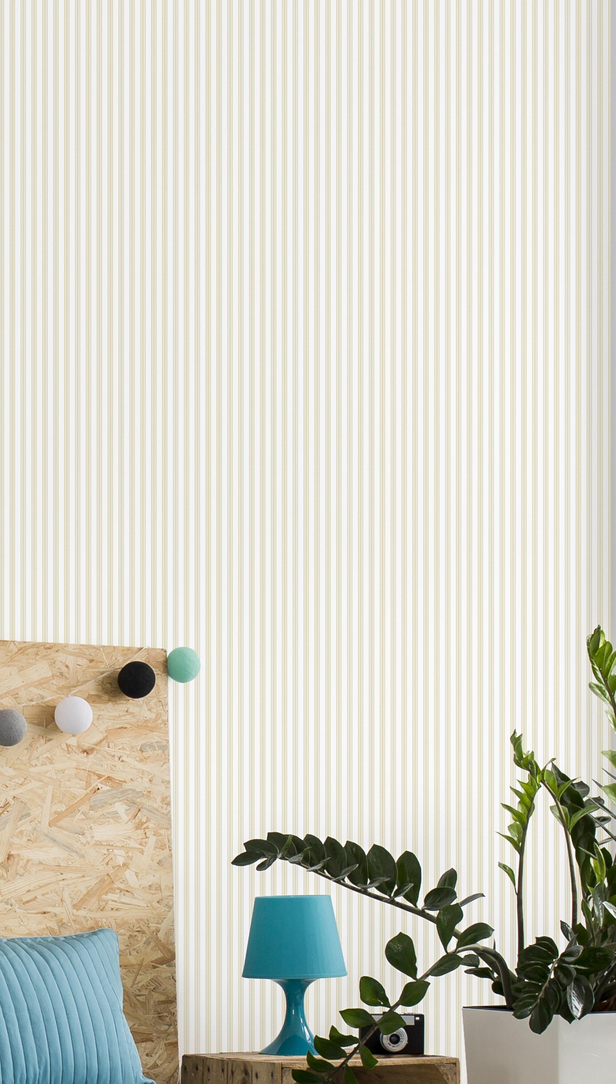 Papel pintado vinilo geométrico rayas beige