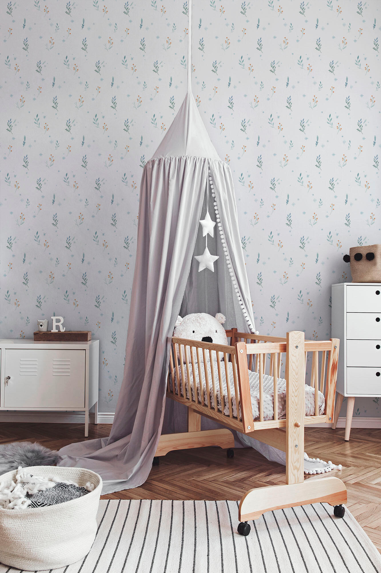Papel pintado autoadhesivo no tejido infantil fulletes verde