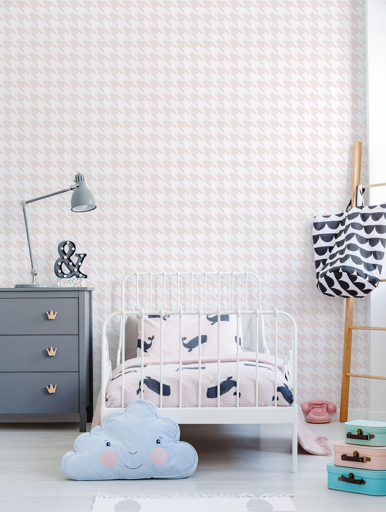 Papel pintado autoadhesivo no tejido infantil gallo rosa