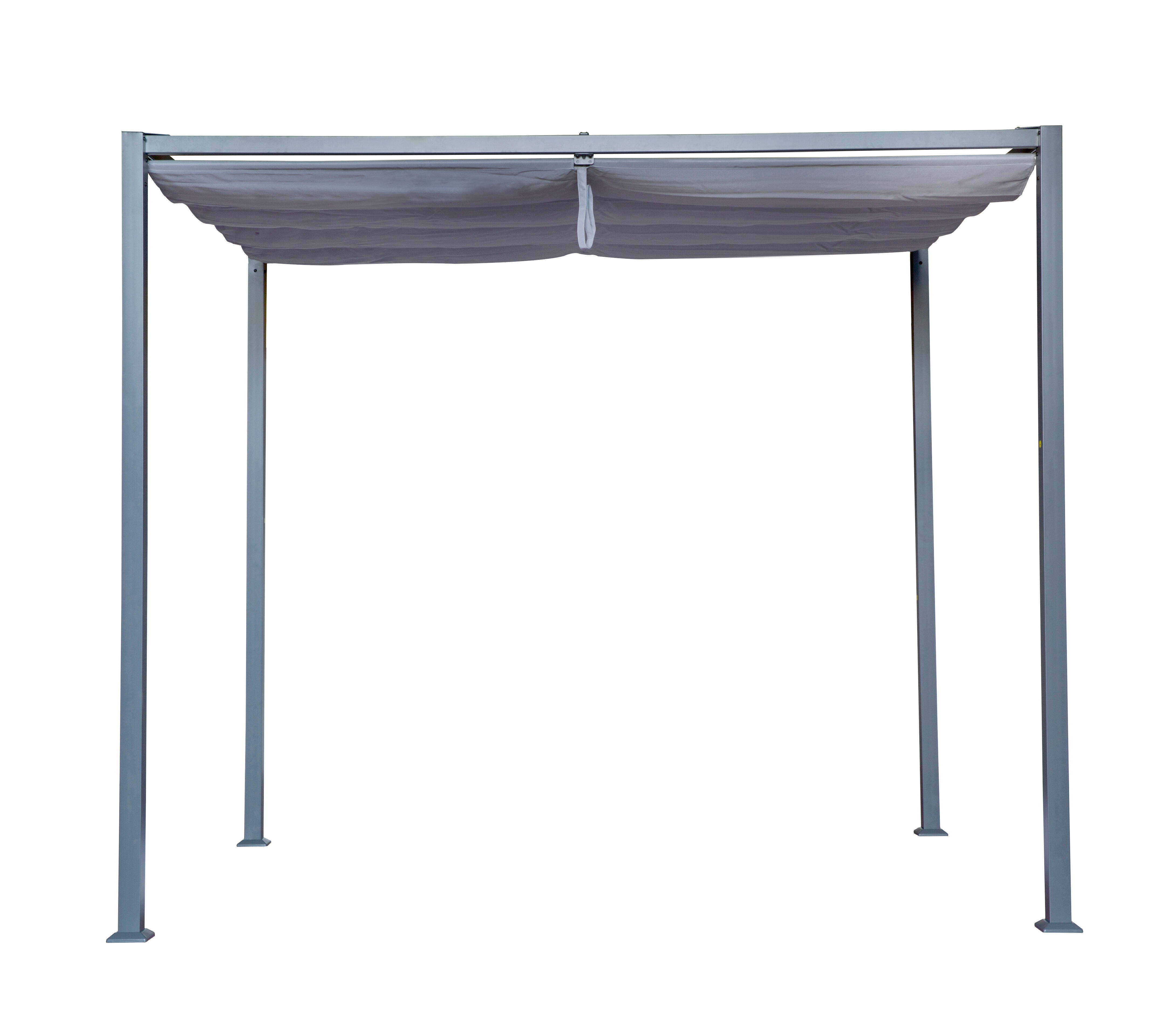 Cenador de aluminio con toldo NATERIAL Horali de 297 x 297 cm gris - 10