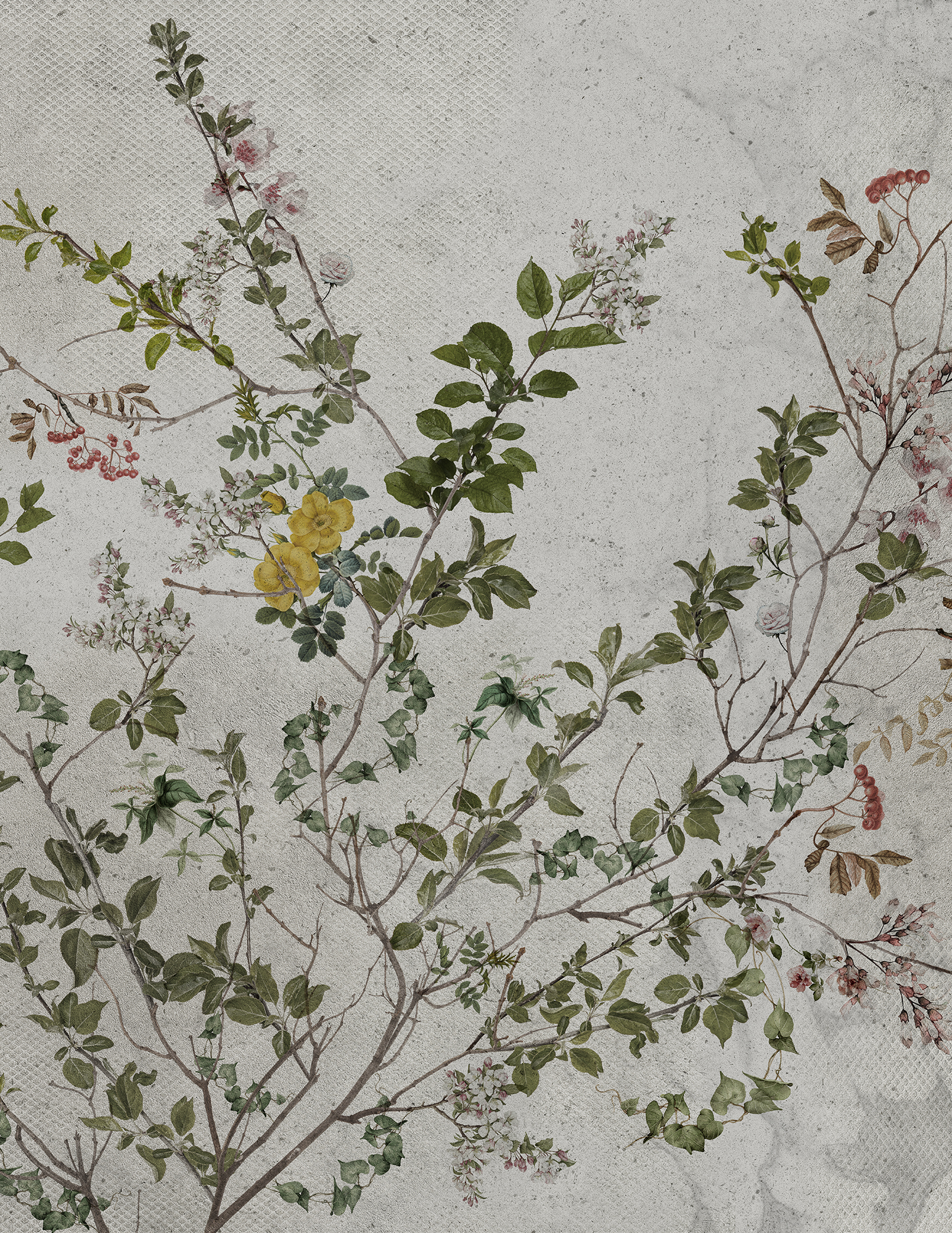 Mural adhesivo textil liso lavable naturaleza Botánico verde 193 x 250 cm MOTIF - 5