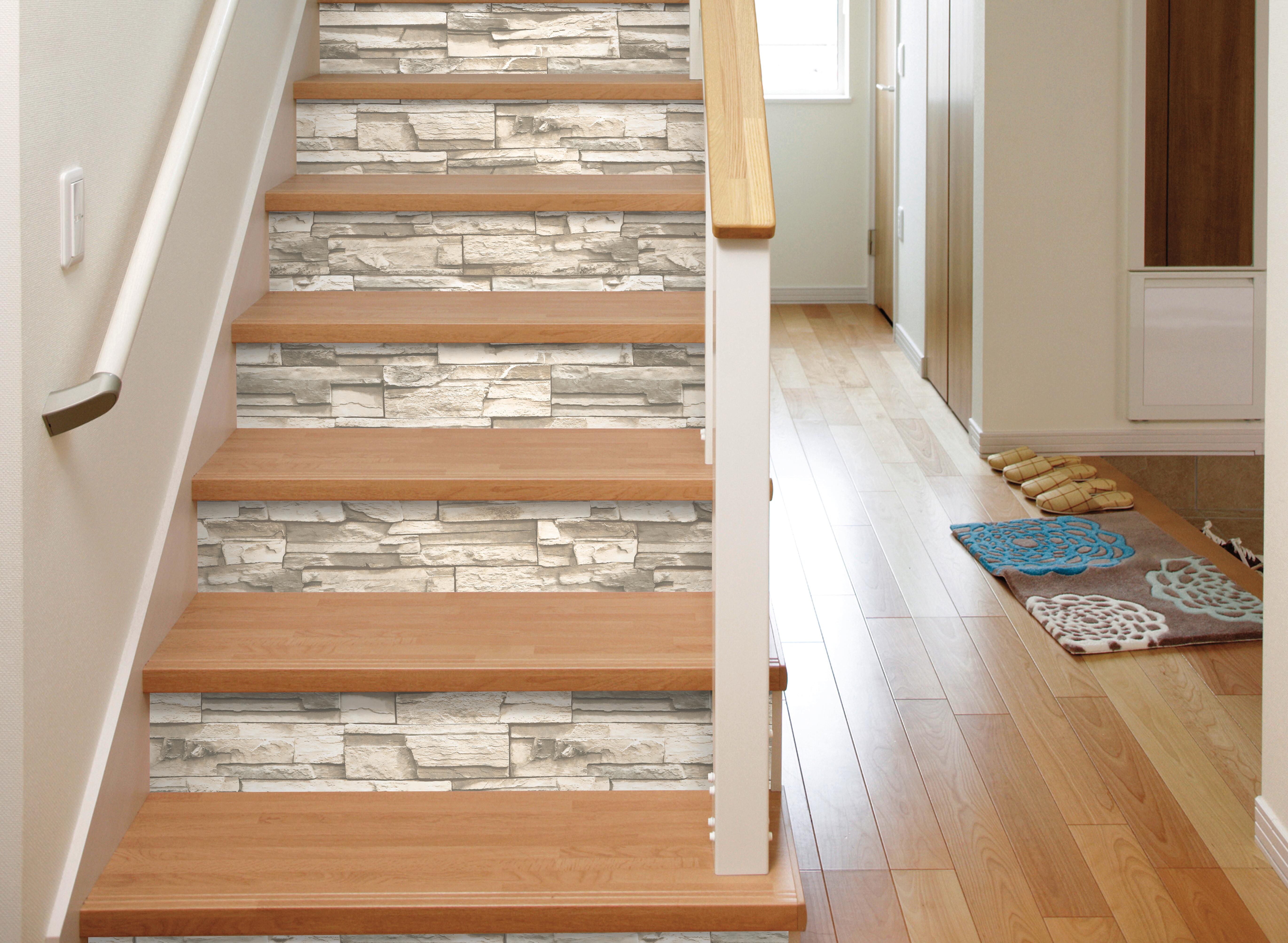 Papel pintado vinilo adhesivo imitación material piedra beige 52cmx5m lavable