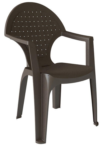 Silla de exterior de polipropileno dream marrón