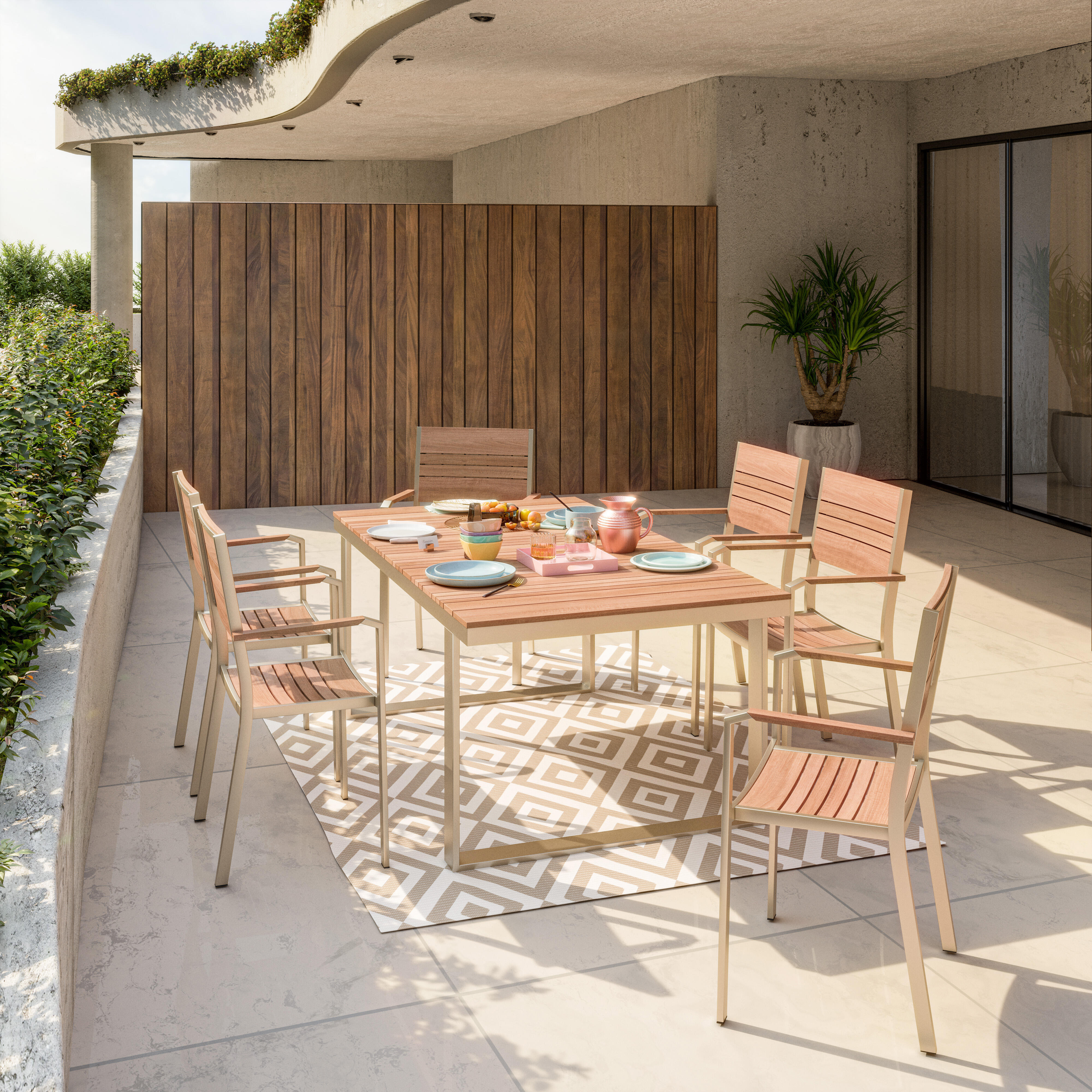 Cadeira de alumínio NATERIAL MENORCA 57X55CM POLYWOOD - 17