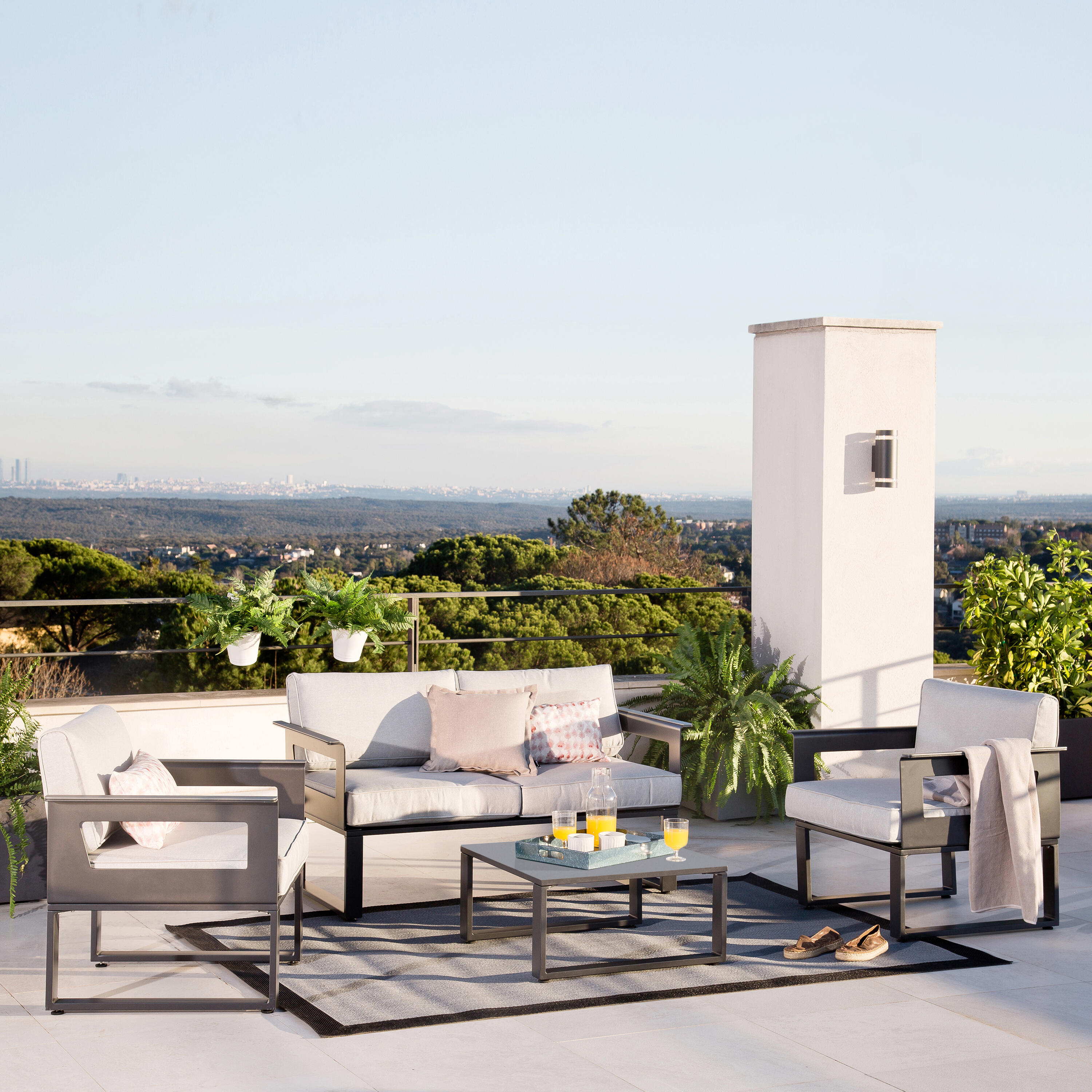 Conjunto jardim relax mesa e cadeira alumínio cinzento Odyssea Naterial - 26
