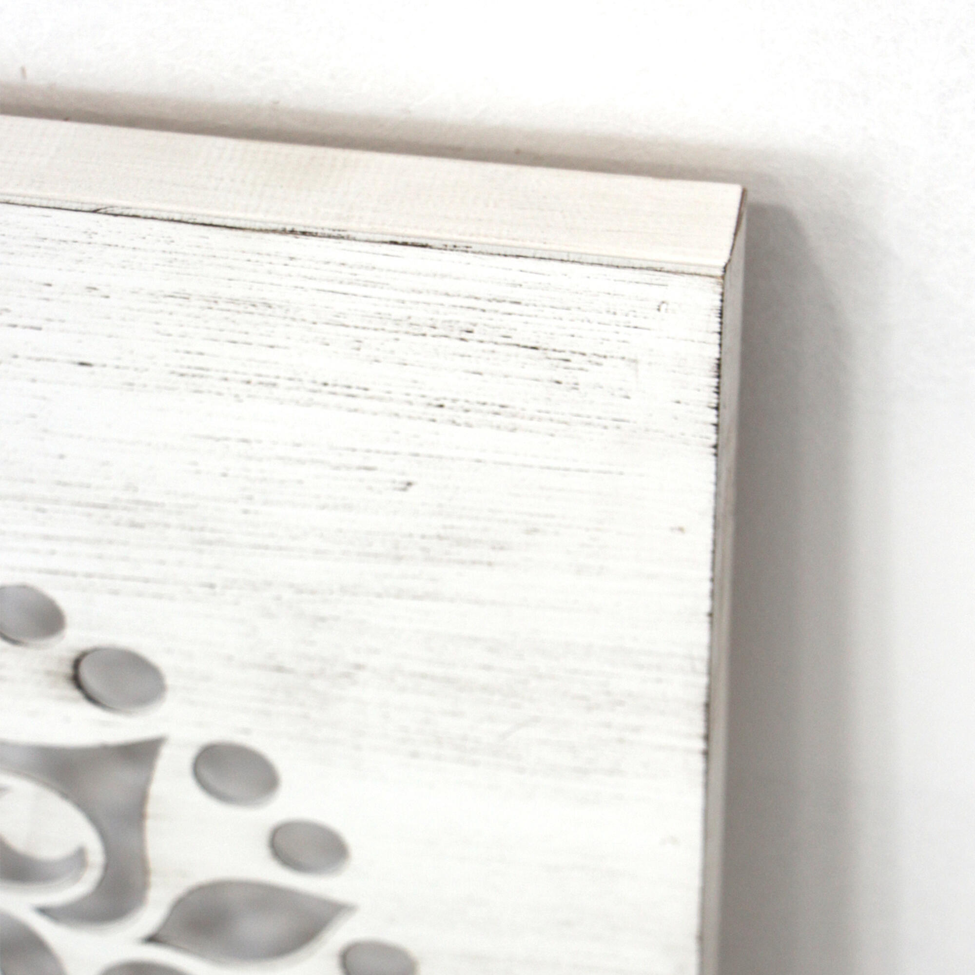 Objeto decorativo sin marco Geométrico rectangular de 150 x 80 cm. MDF Mosaico blanco envejecido - 5