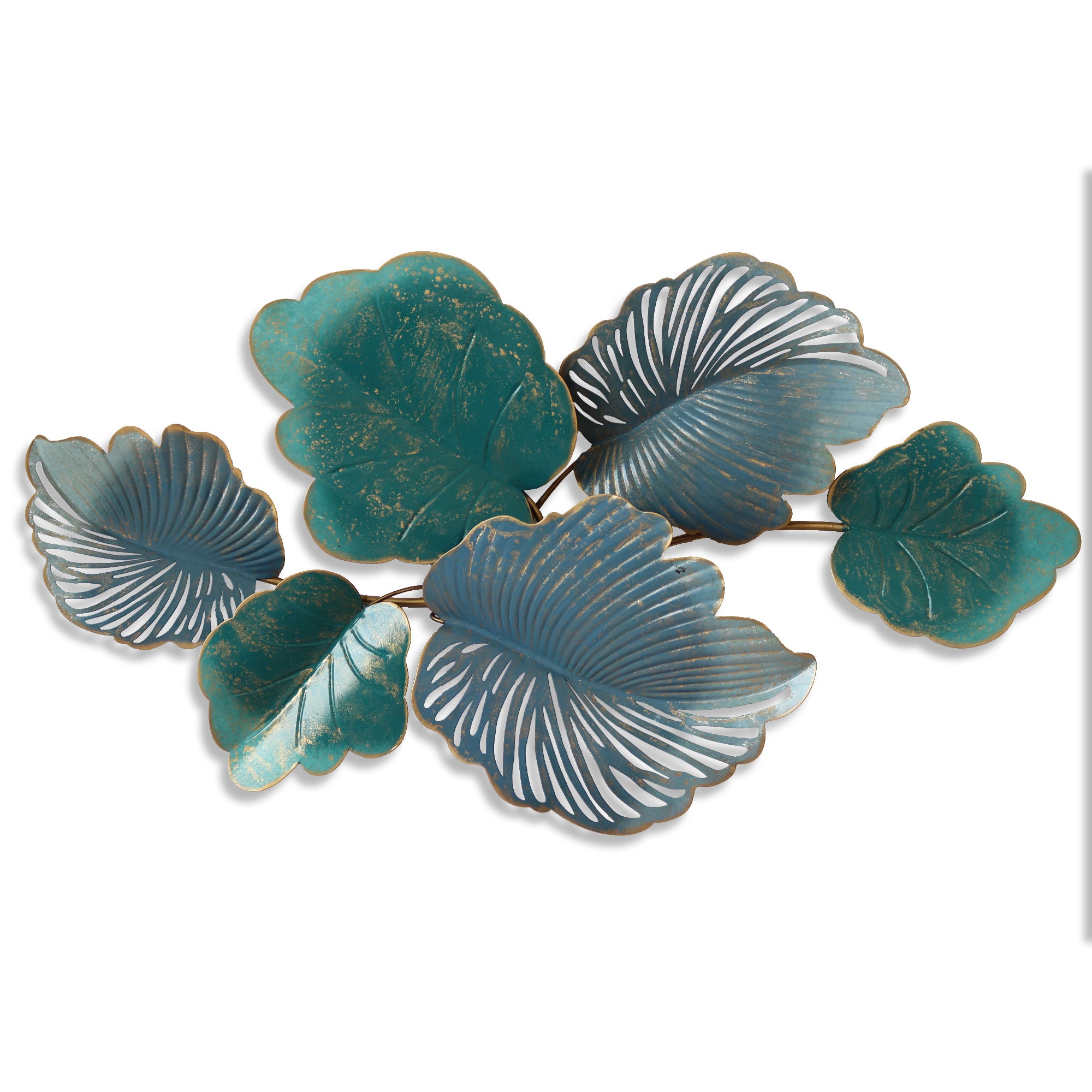 Cuadro metalico verde azul 95,3x8,3x52,1 cm