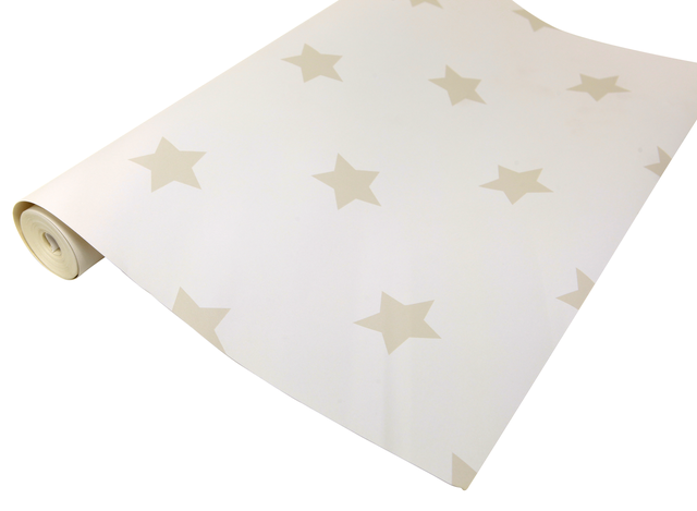 Papel de parede ESTRELAS BRANCO E BEGE