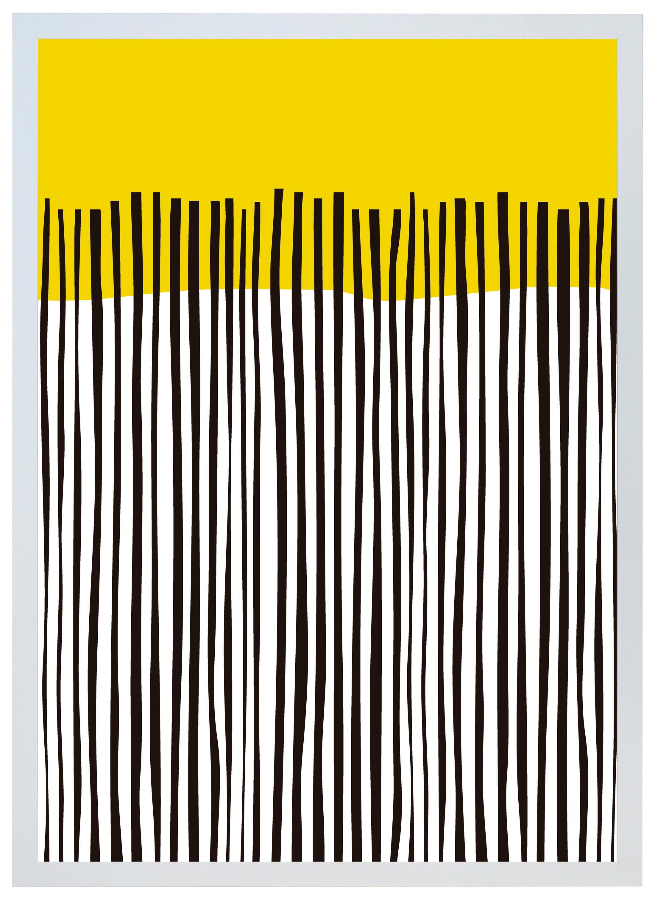 Cuadro pintado con marco mustard lines 70 cm x 50 cm
