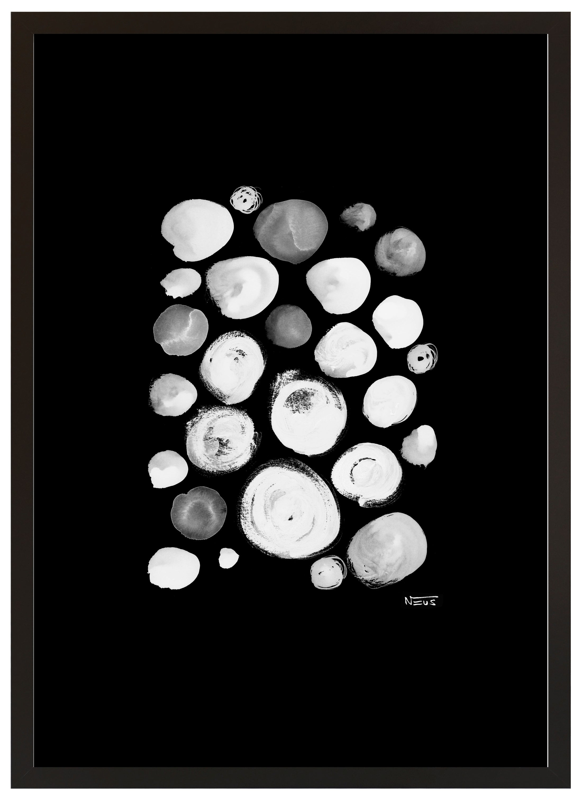 Cuadro pintado con marco dots black 70 cm x 50 cm